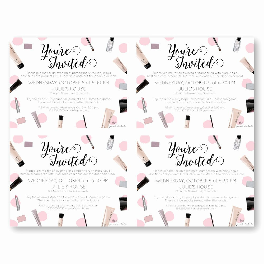 Mary Kay Invitations Template Best Of Mary Kay Party Invitations intended for Mary Kay Invites Printable Free