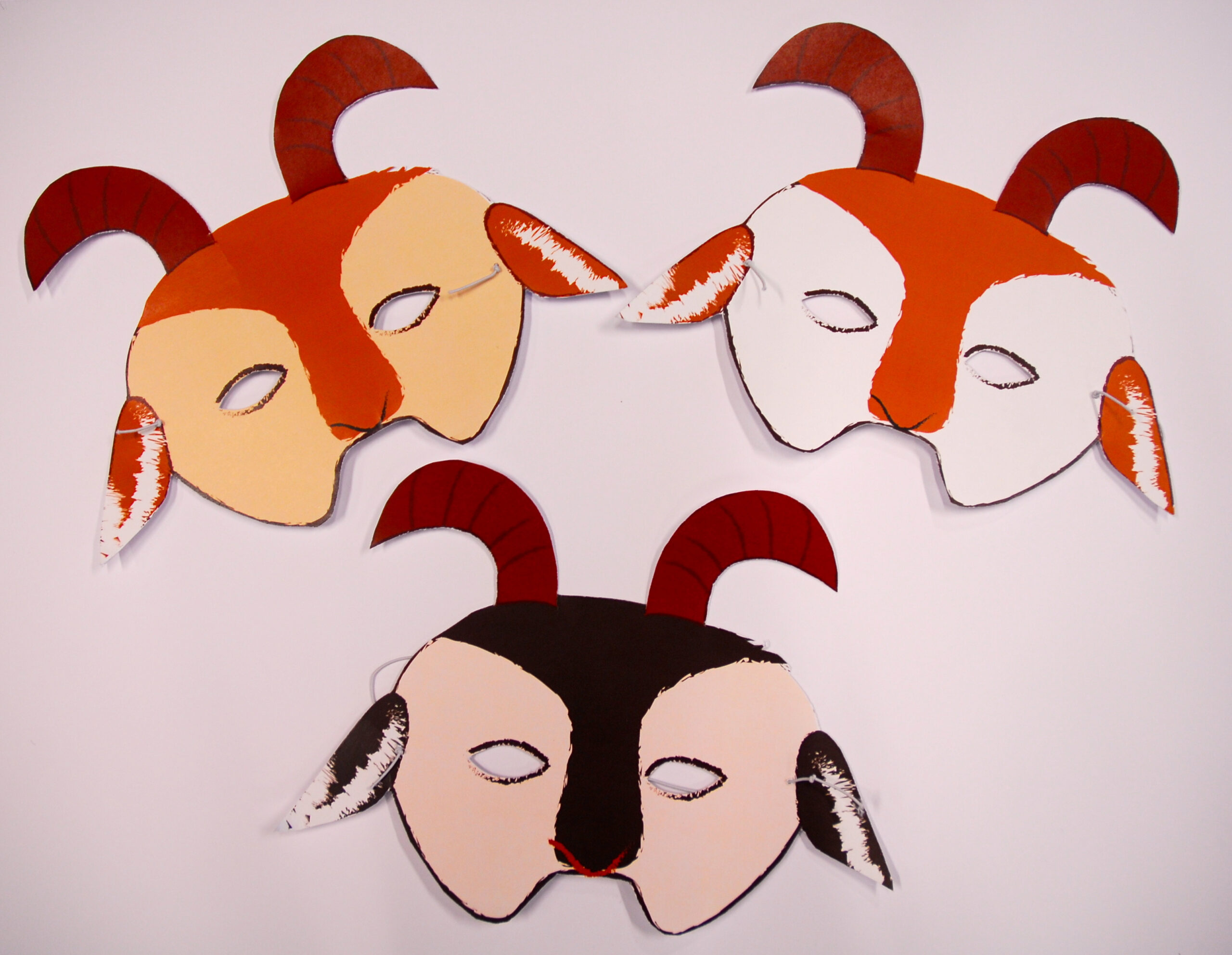 Masks, Costumes, Set Design For The Icsv Library'S “3 Nanny Goats inside Three Billy Goats Gruff Masks Printable Free
