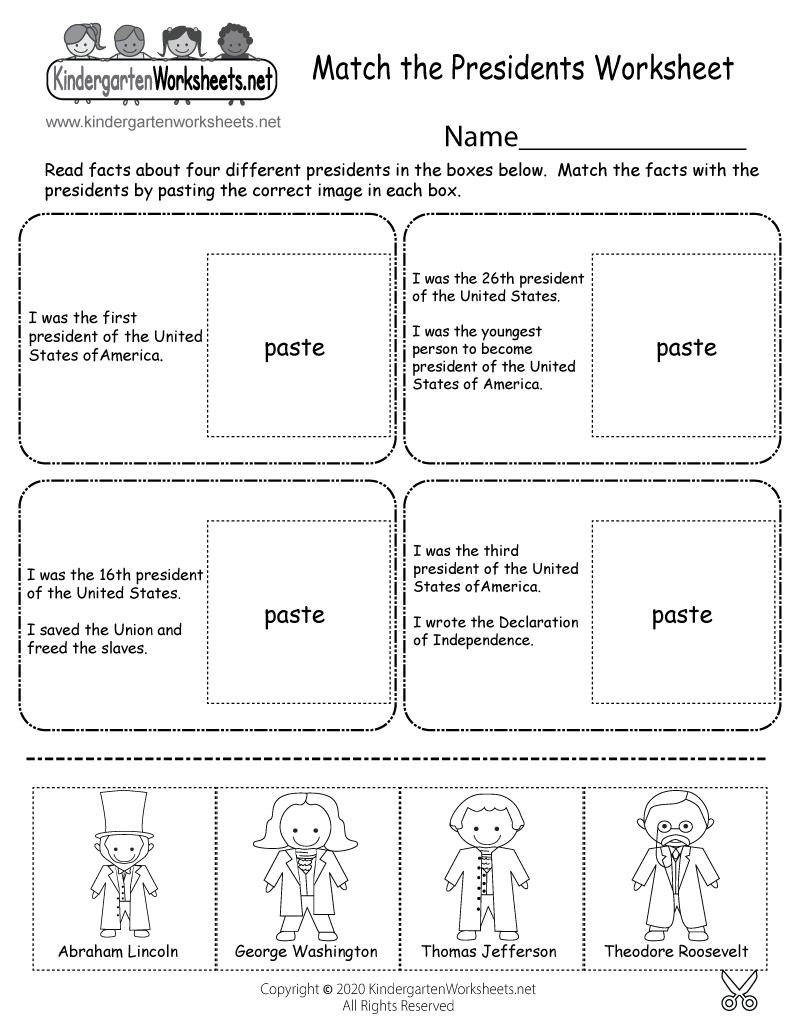 Match The Presidents Worksheet - Free Printable, Digital, & Pdf pertaining to Free Printable President Worksheets