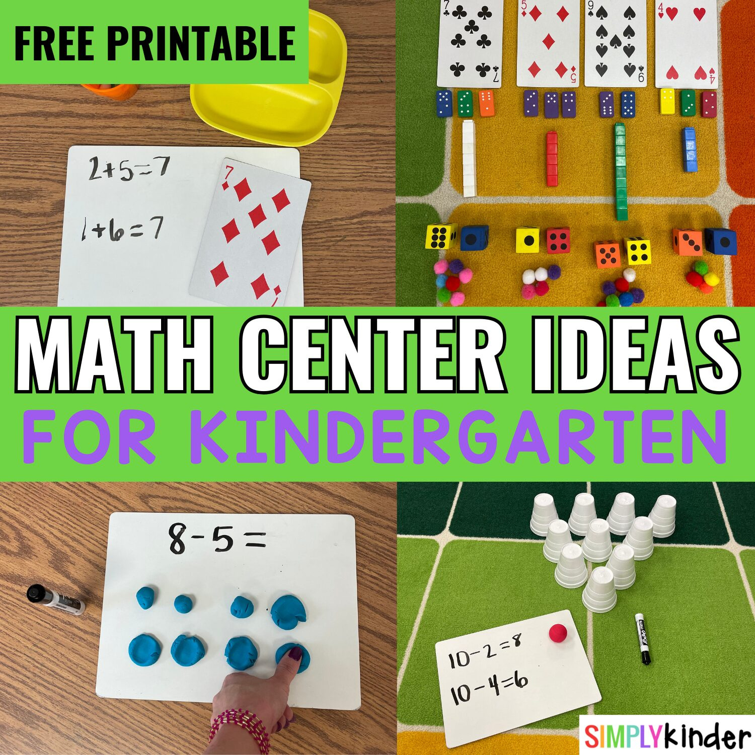 Math Center Ideas For Kindergarten - Simply Kinder in Free Printable Math Centers