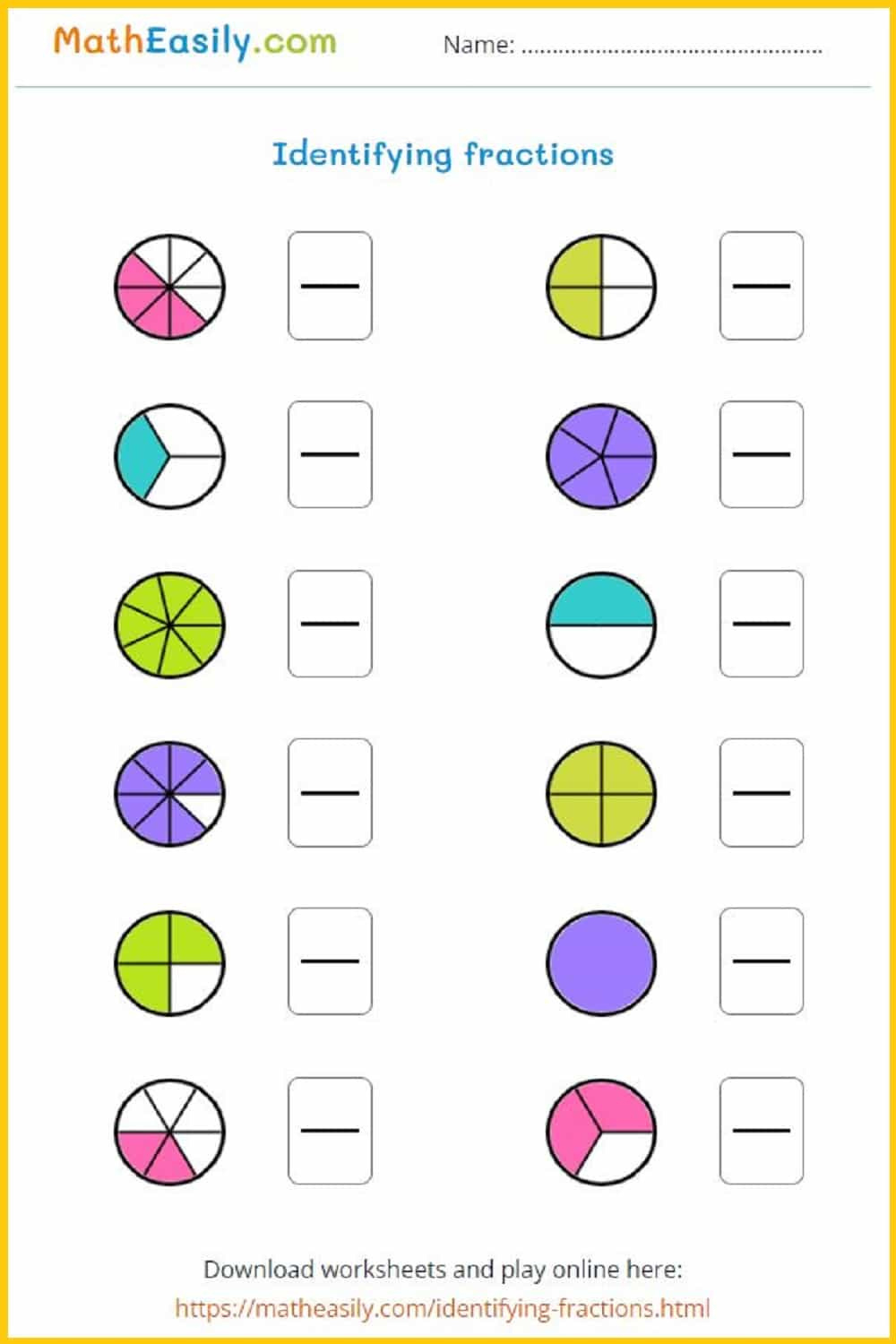 Math Fractions Worksheets Pdf | Free Download intended for Free Printable Fraction Worksheets