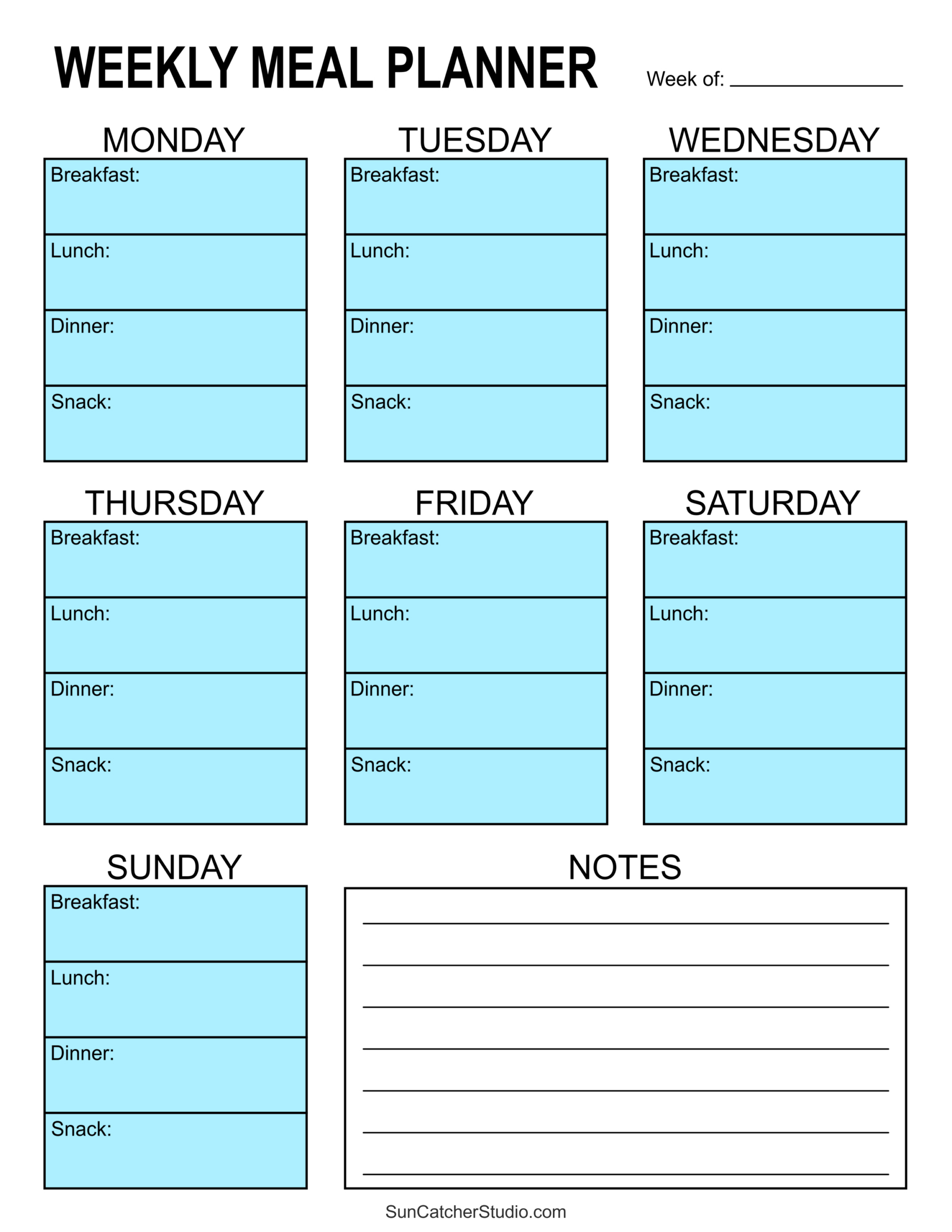 Meal Planners: Printable Weekly Menu Templates (Pdf) – Free in Free Printable Menu