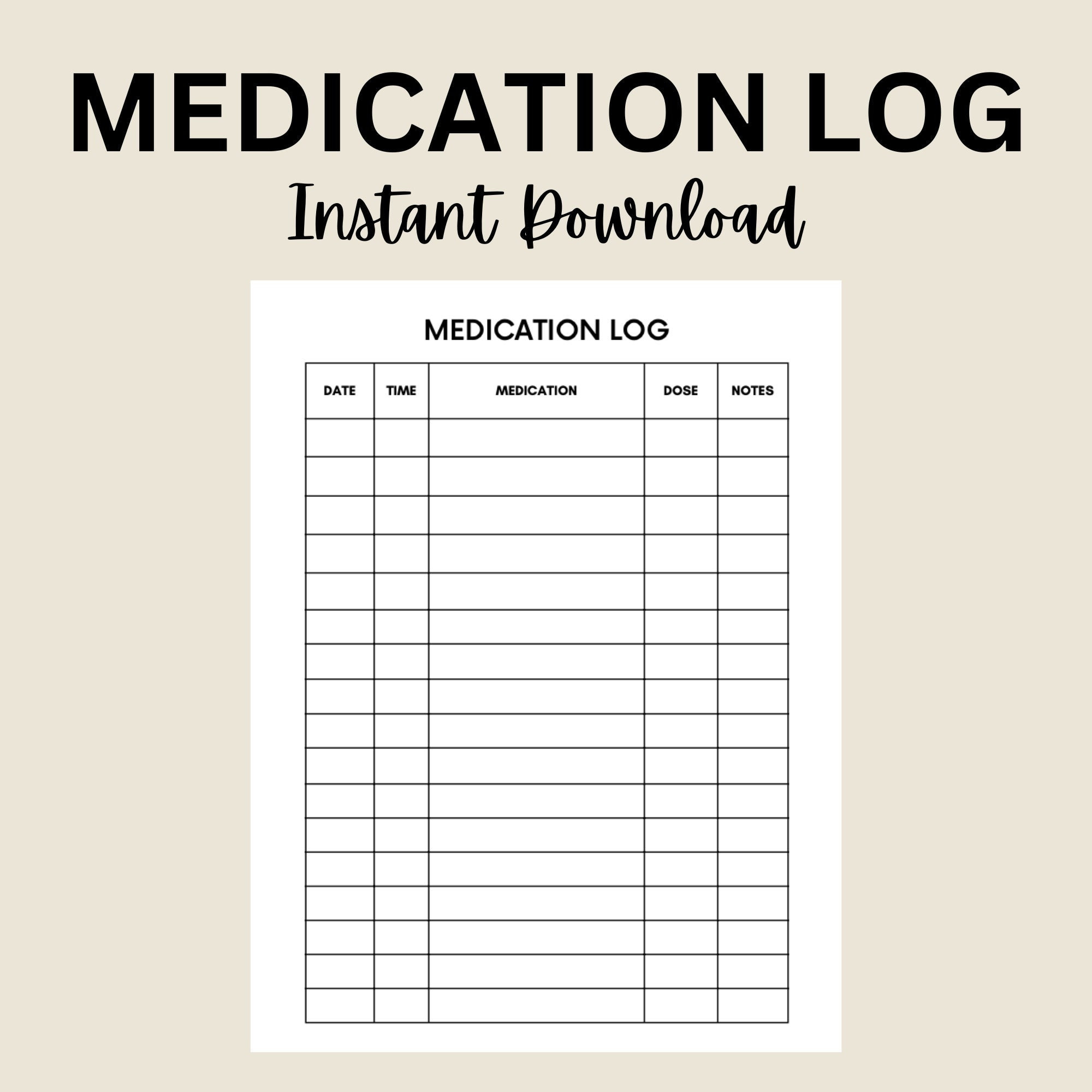 Medication Log Printable Medication Tracker Medication Chart Daily with regard to Free Printable Medication Log Sheet