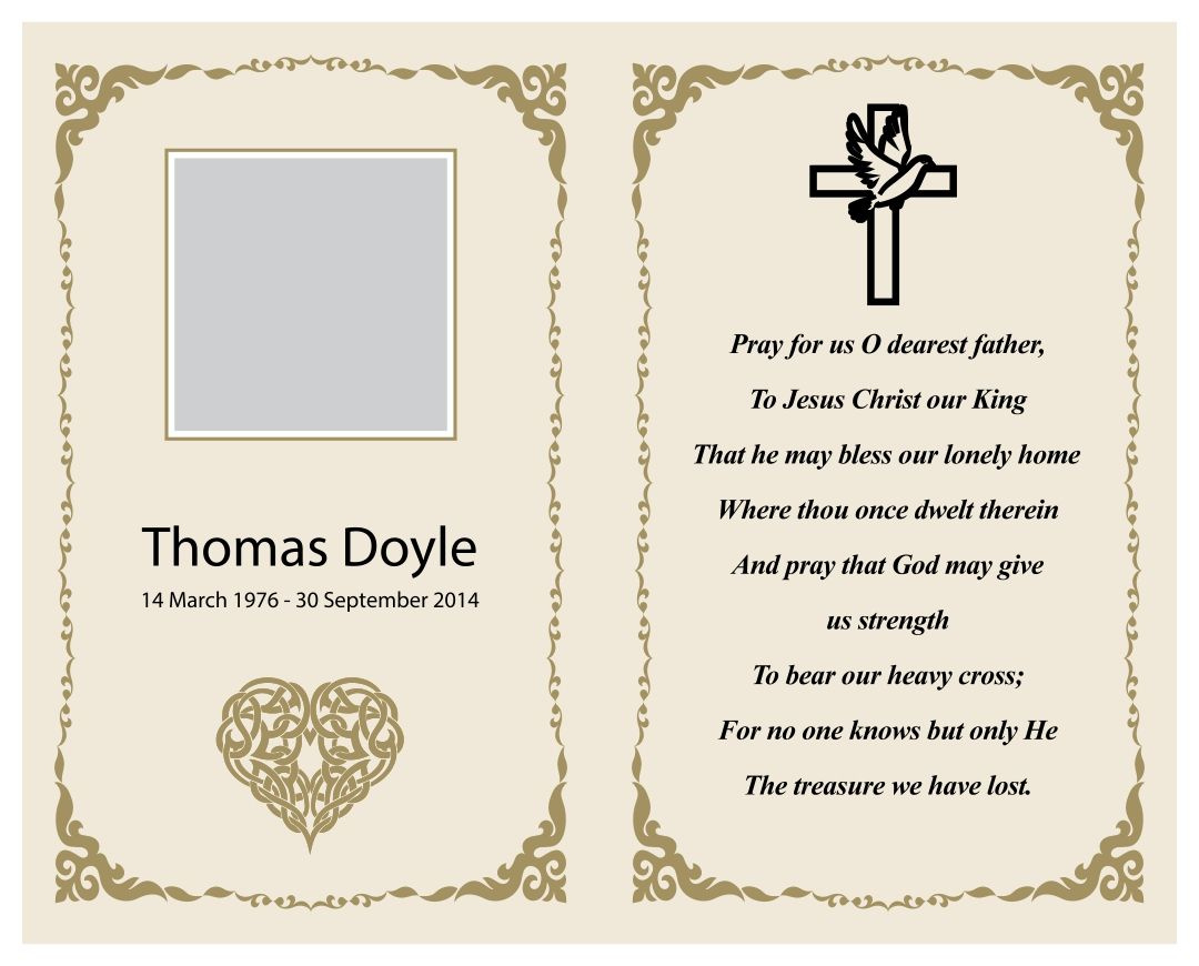 Memorial Card Templates - 10 Free Pdf Printables | Printablee with regard to Free Printable Memorial Card Template