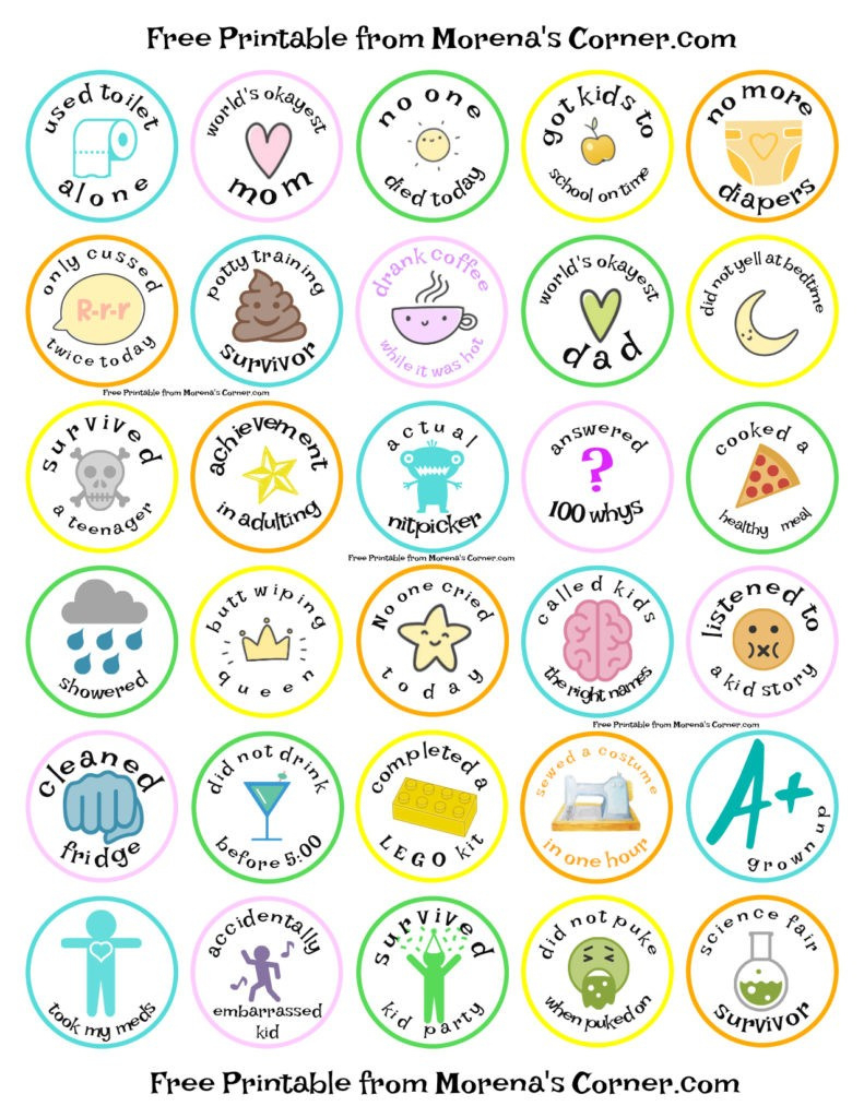 Merit Badges For Parents: Free Printable - Morena'S Corner intended for Free Printable Badges