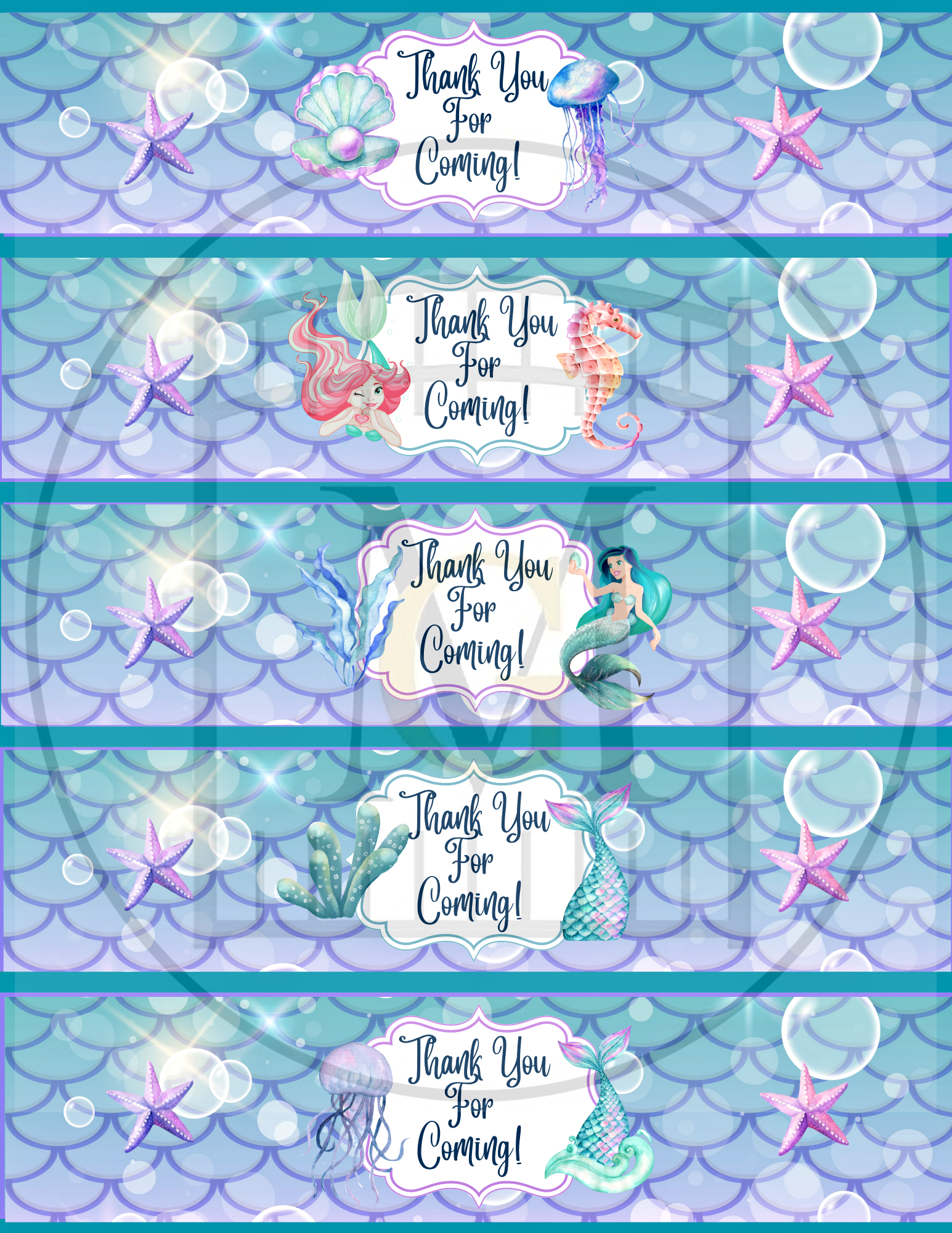 Mermaid Birthday Water Bottle Editable Label · Major Gates with Free Printable Little Mermaid Water Bottle Labels