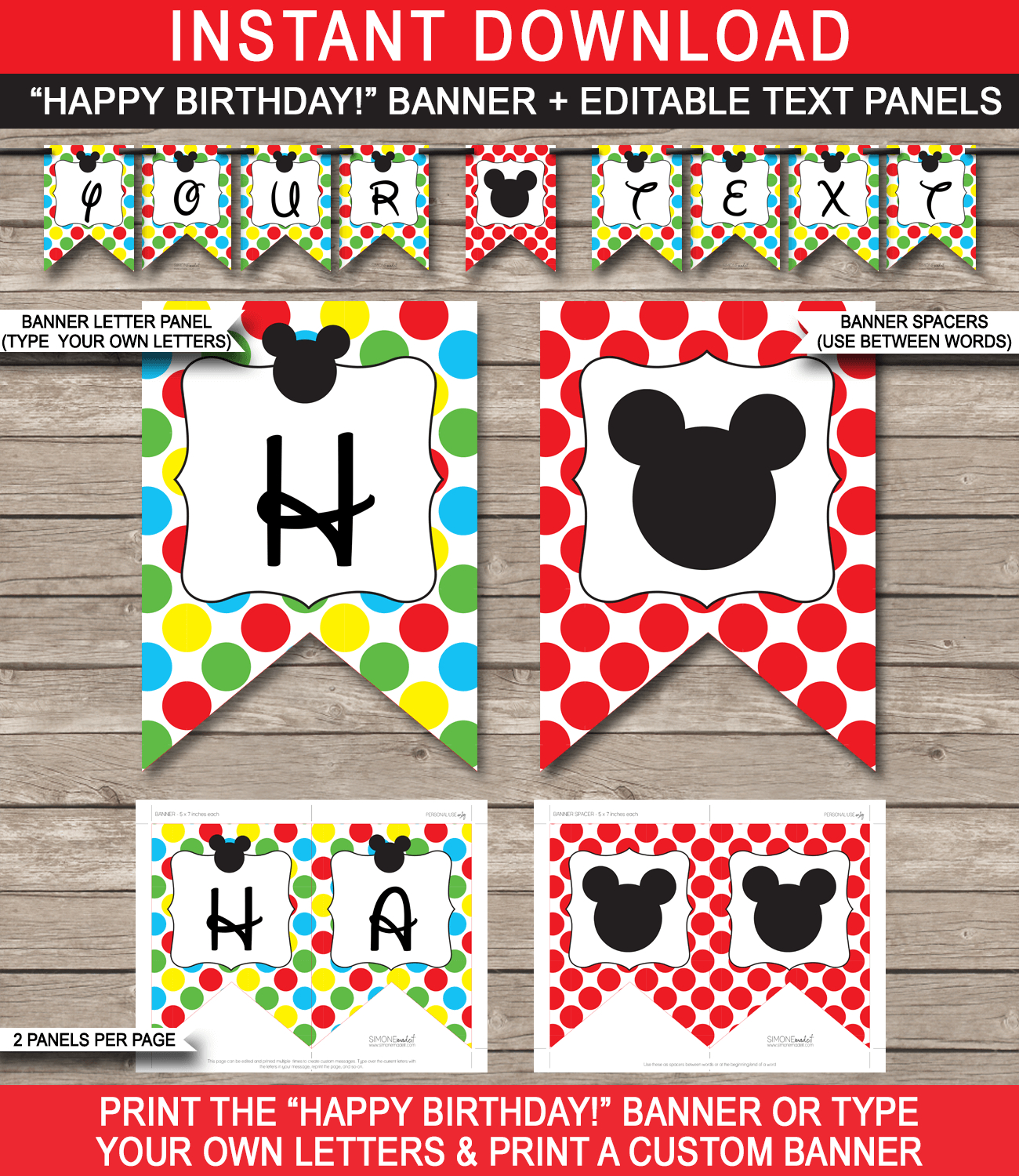 Mickey Mouse Party Printables, Invitations & Decorations pertaining to Free Printable Mickey Mouse Decorations