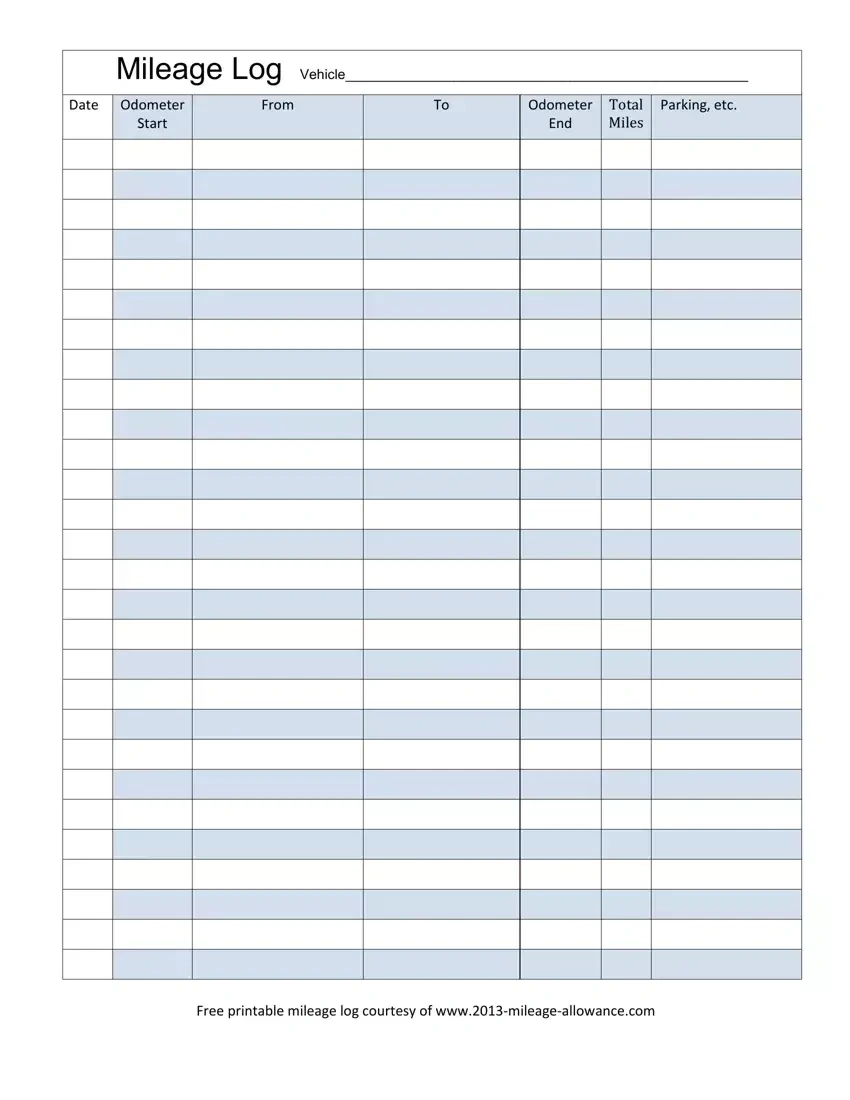Mileage Log Printable ≡ Fill Out Printable Pdf Forms Online with regard to Free Printable Mileage Log