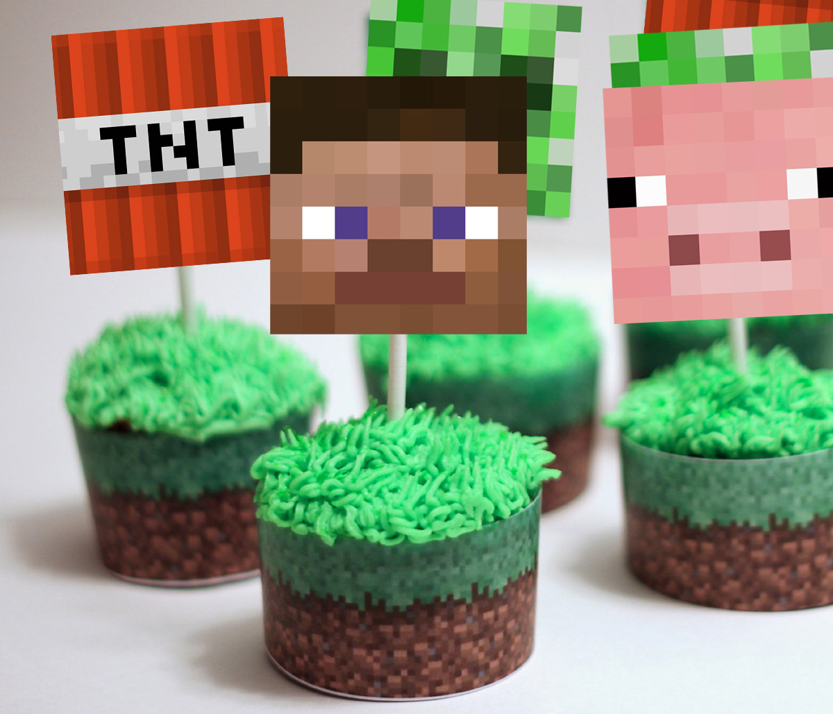Minecraft Cupcake Toppers & Wrappers - Magical Printable throughout Free Printable Minecraft Cupcake Toppers And Wrappers