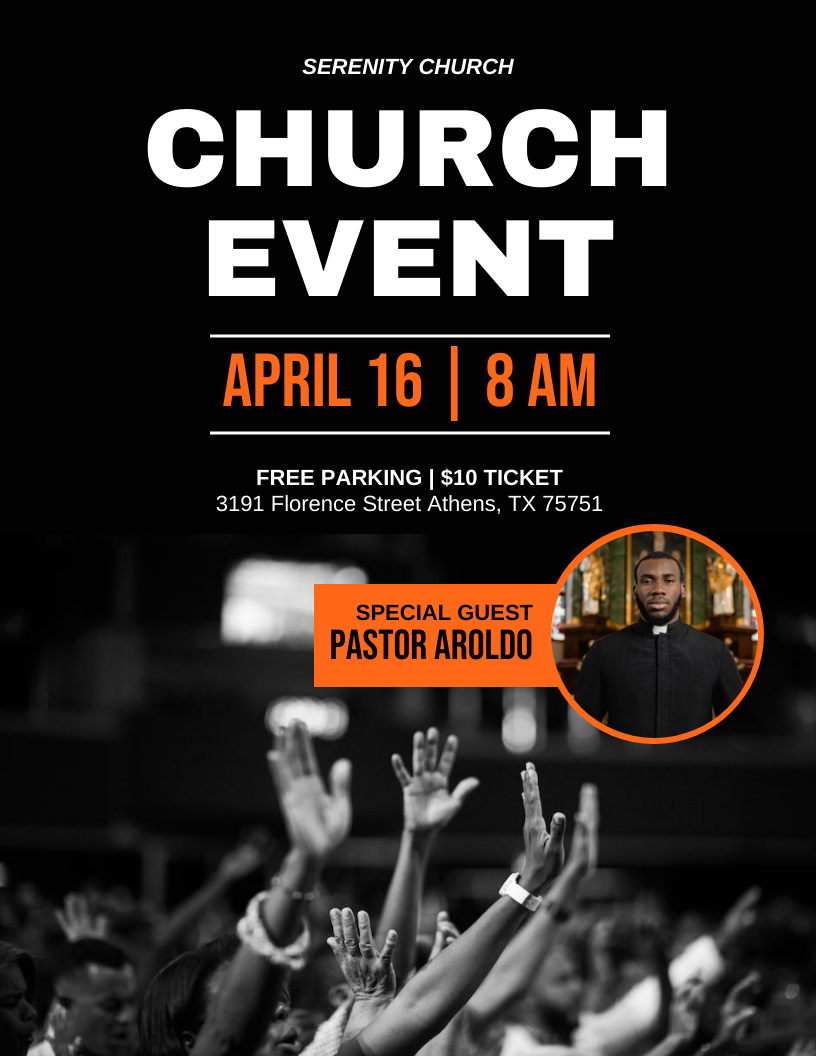 Minimalist Church Event Poster Flyer Template - Venngage pertaining to Free Printable Flyers For Church
