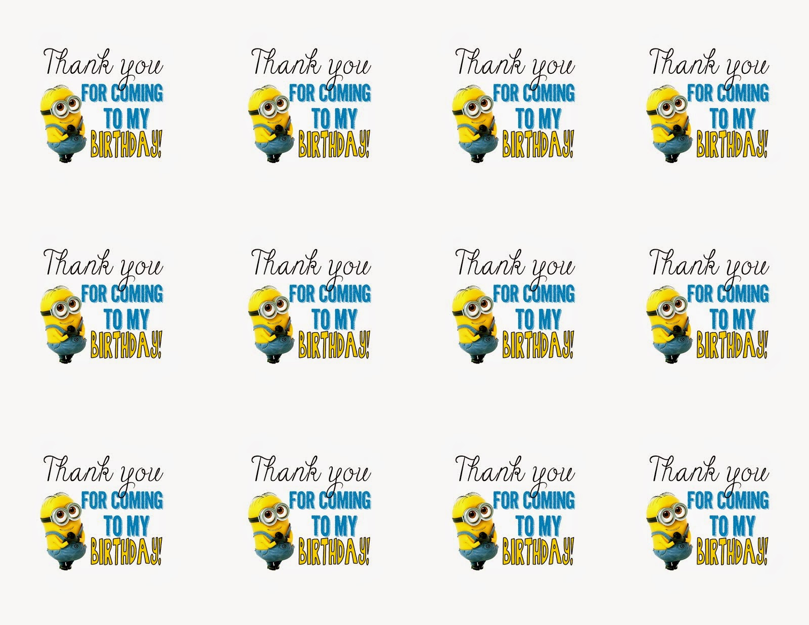 Minions: Free Printable Bunting, Labels And Toppers. - Oh My throughout Thanks A Minion Free Printable