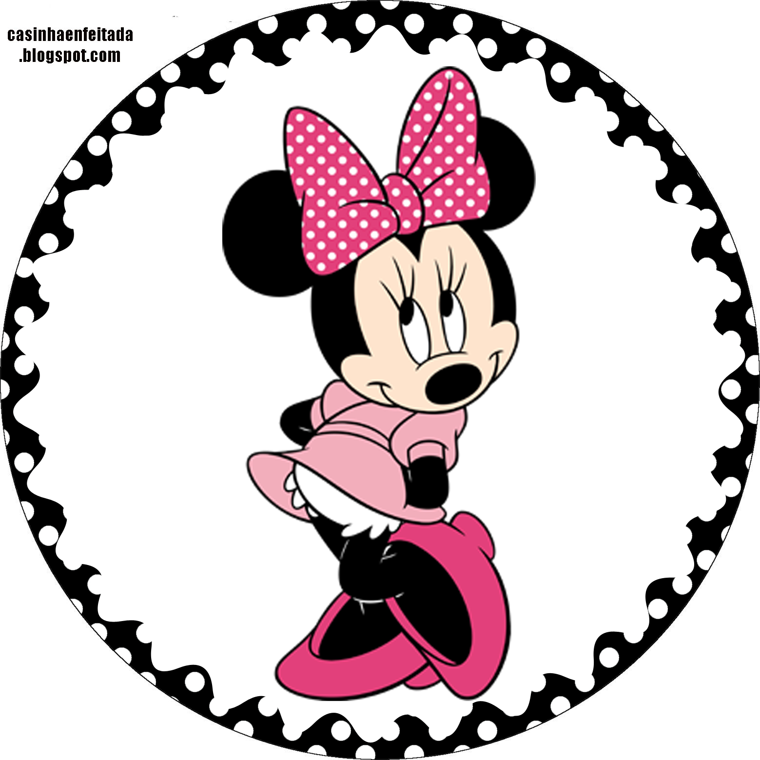 Minnie In Pink With Withe Polka Dots Party: Free Printable Cupcake throughout Free Printable Minnie Mouse Cupcake Wrappers