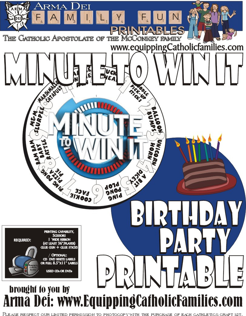 Minute To Win It With Free Printable inside Free Printable Minute To Win It Invitations