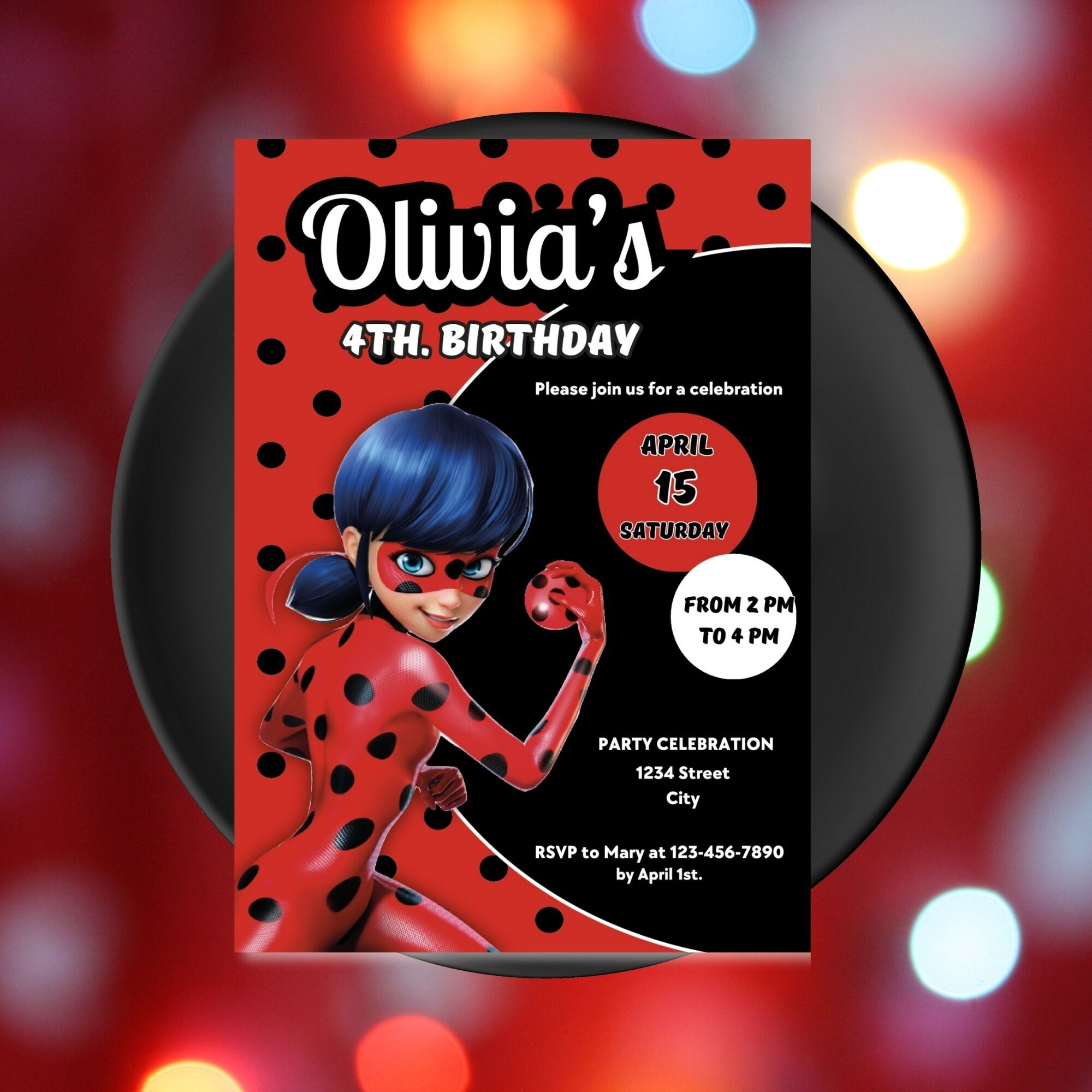 Miraculous Ladybug Birthday Invitation | Party Box Lovely throughout Free Printable Ladybug Invitations