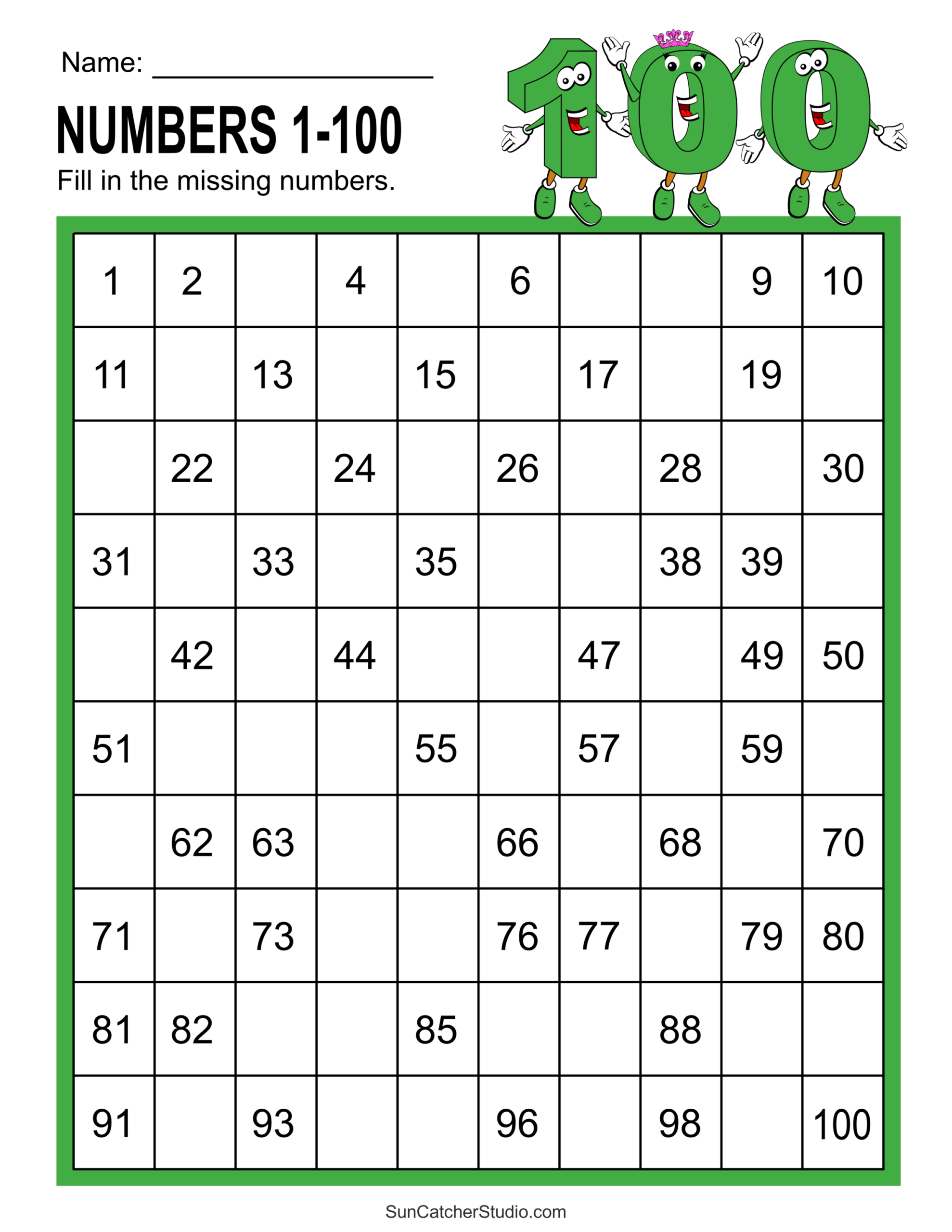 Missing Numbers Worksheets (Fill In The Missing Numbers) – Free throughout Free Printable Missing Number Worksheets