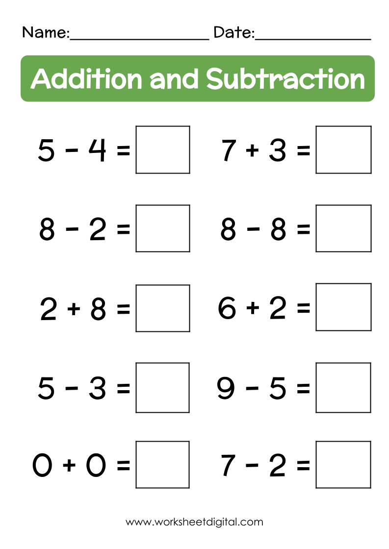Mixed Addition And Subtraction Sums - Worksheet Digital with regard to Free Printable Mixed Addition And Subtraction Worksheets