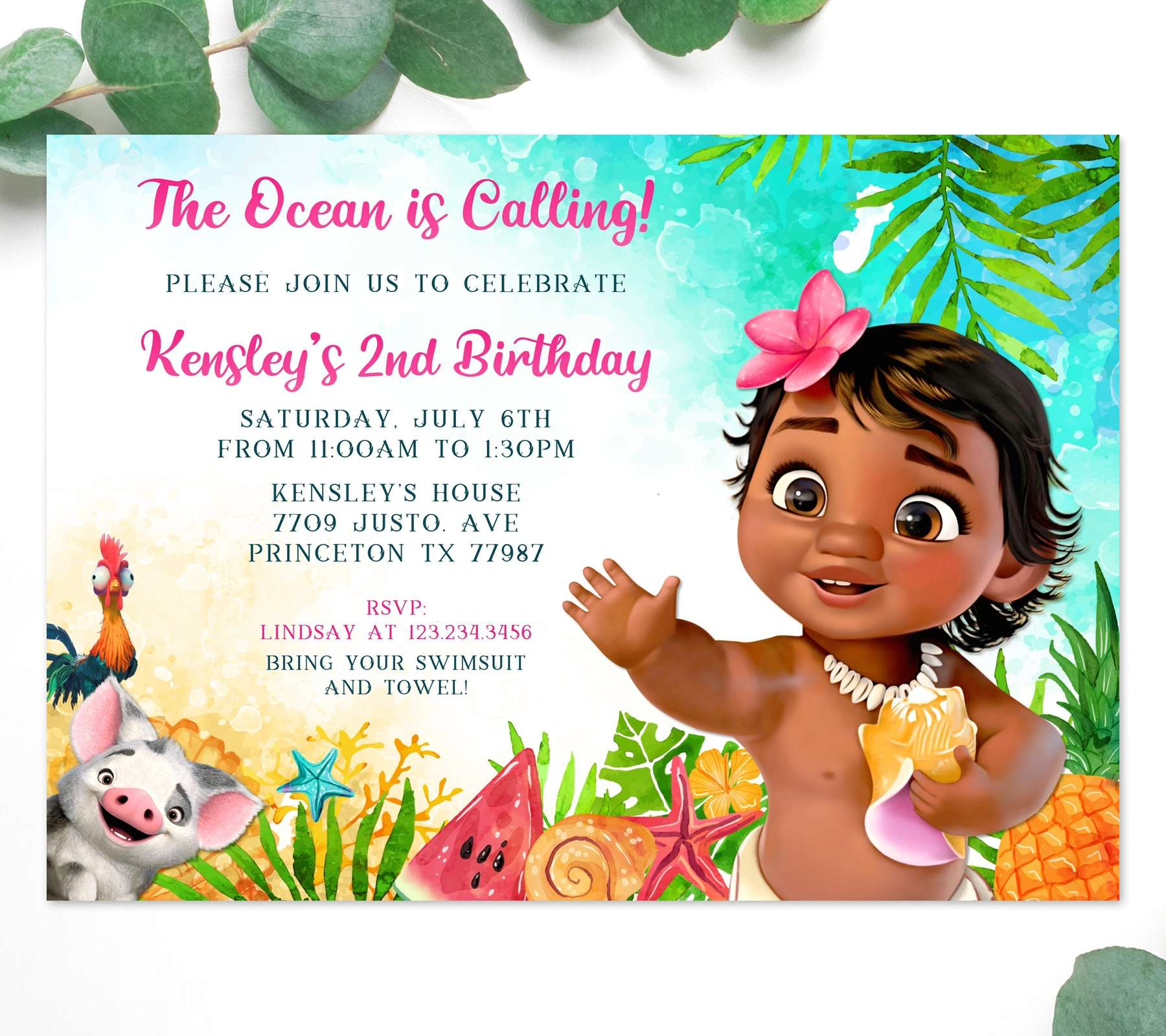 Moana Birthday Invitations - Edit Online Now With A Free Demo for Free Printable Moana Birthday Invitations