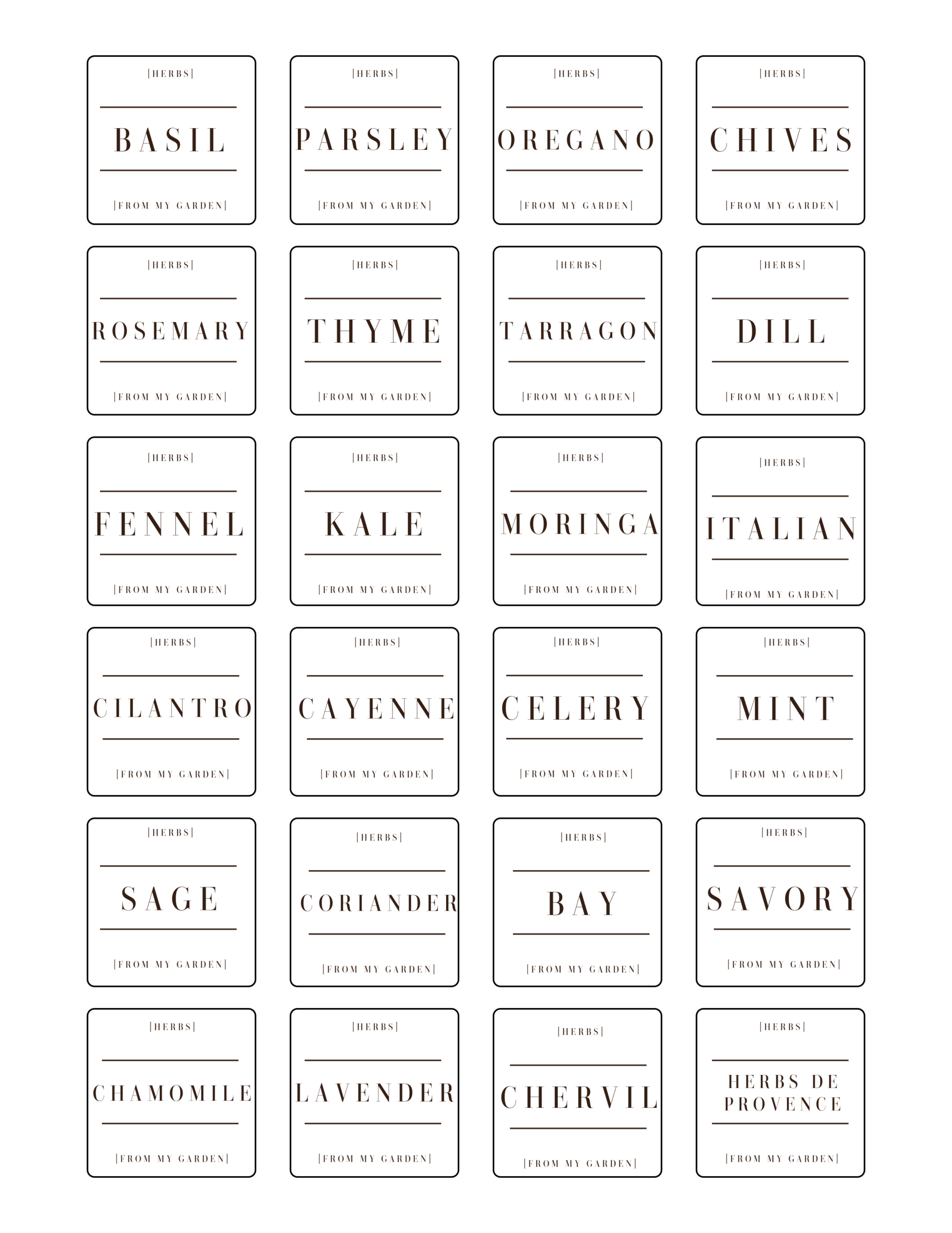 Modern Farmhouse Dried Herb Labels | Free Printable - First Home with regard to Free Printable Herb Labels