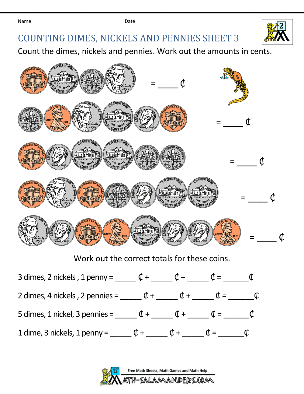 Money Worksheets For 2Nd Grade throughout Free Printable Counting Money Worksheets For 2Nd Grade