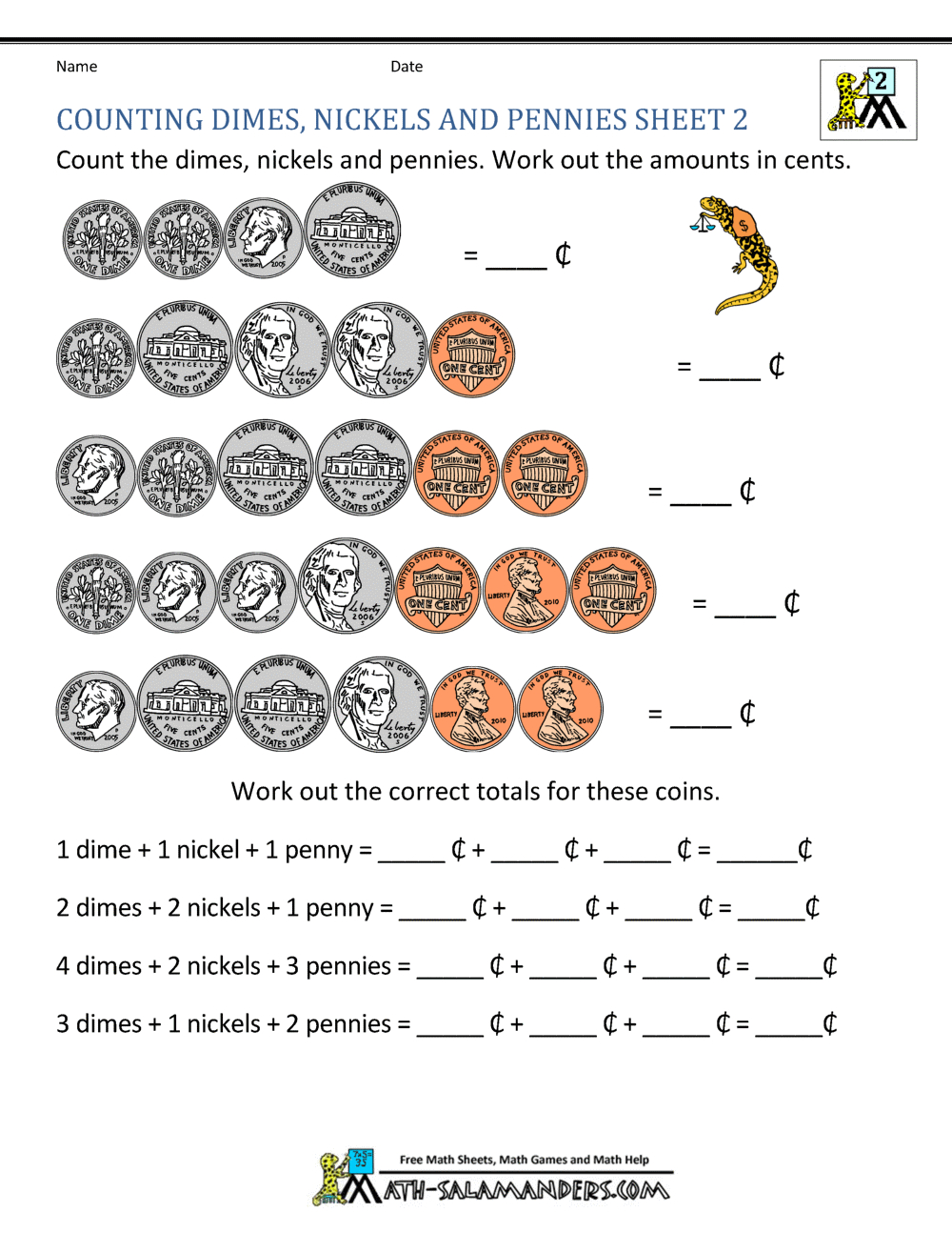 Money Worksheets For 2Nd Grade within Free Printable Money Worksheets