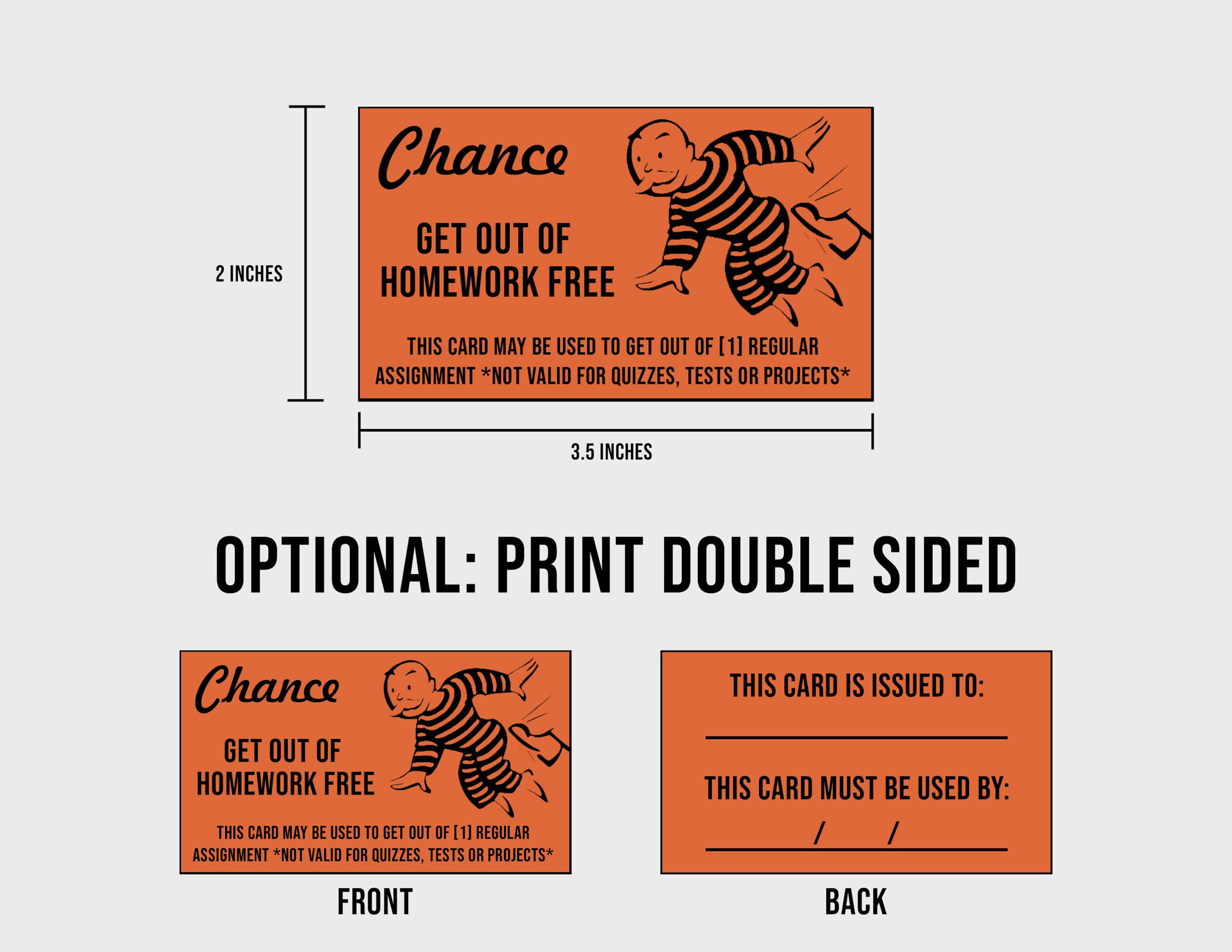 Monopoly Homework Coupon - Get Out Of Homework Free Cards within Get Out Of Homework Free Pass Printable
