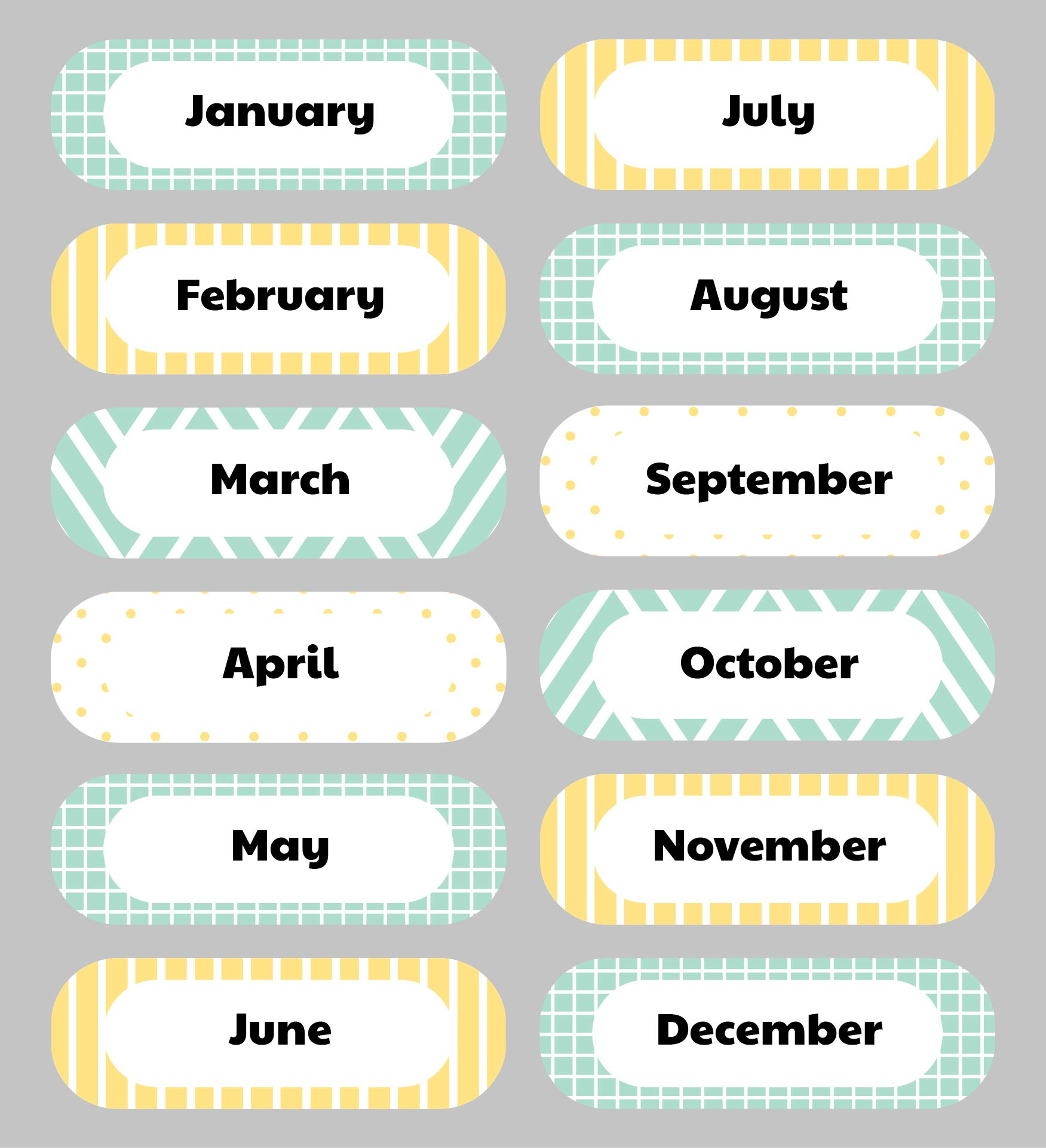 Month Of The Year Printable - Printable Party Favors in Free Printable Months Of The Year Labels