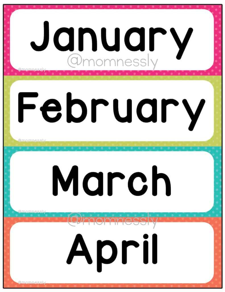 Month Of The Year Printables - Printable Party Favors regarding Free Printable Months Of The Year Chart