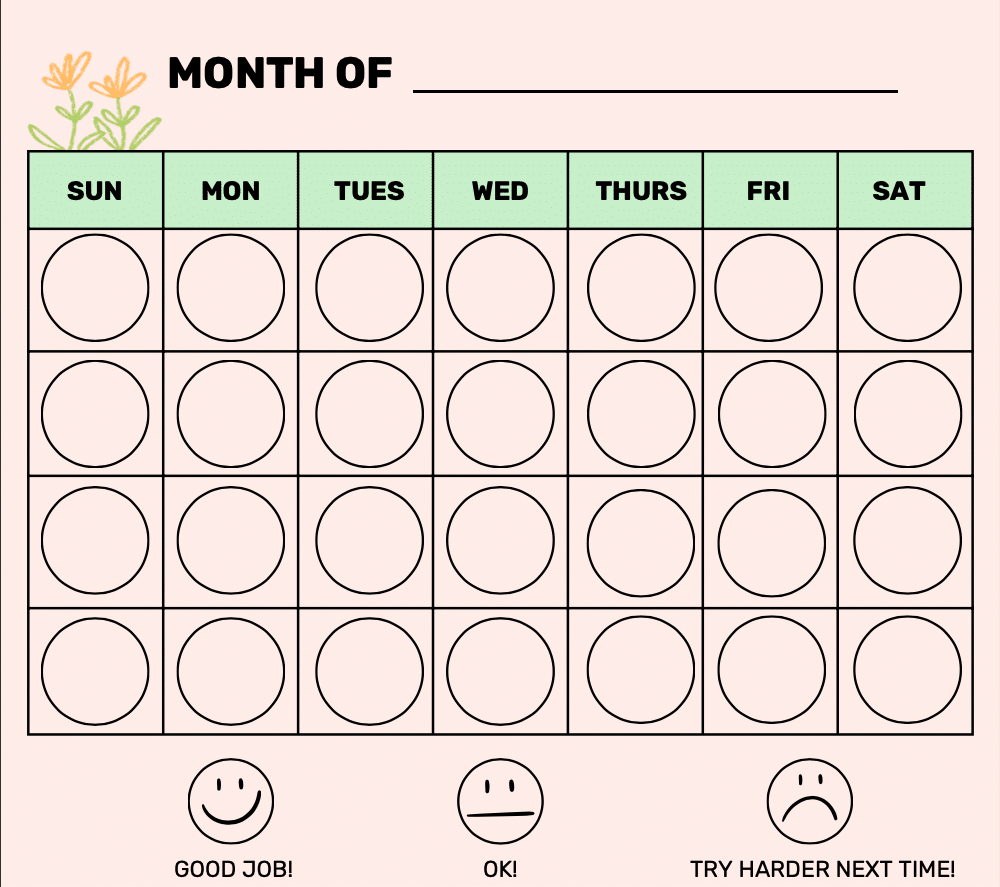 Monthly Behavior Chart | Free Printable - Goally inside Free Printable Behavior Charts