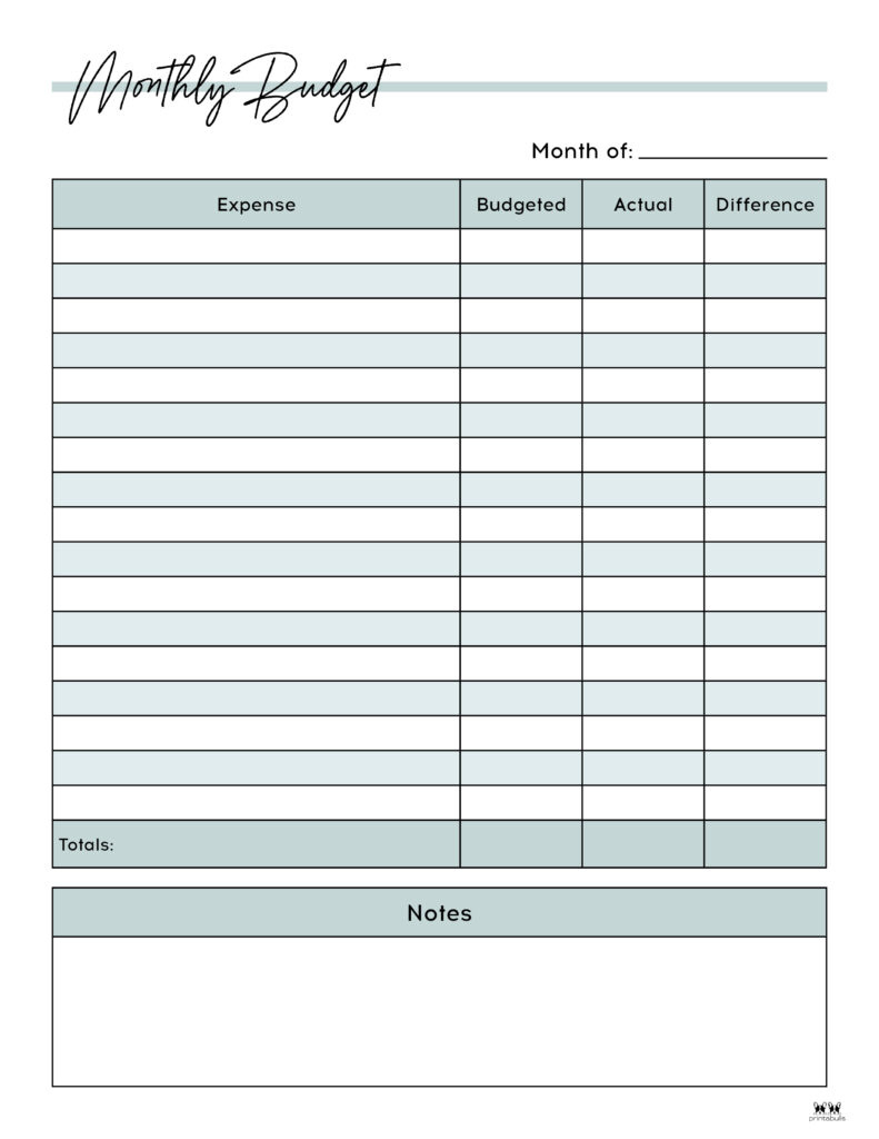 Monthly Budget Planners - 20 Free Printables | Printabulls regarding Free Printable Budget Template Monthly