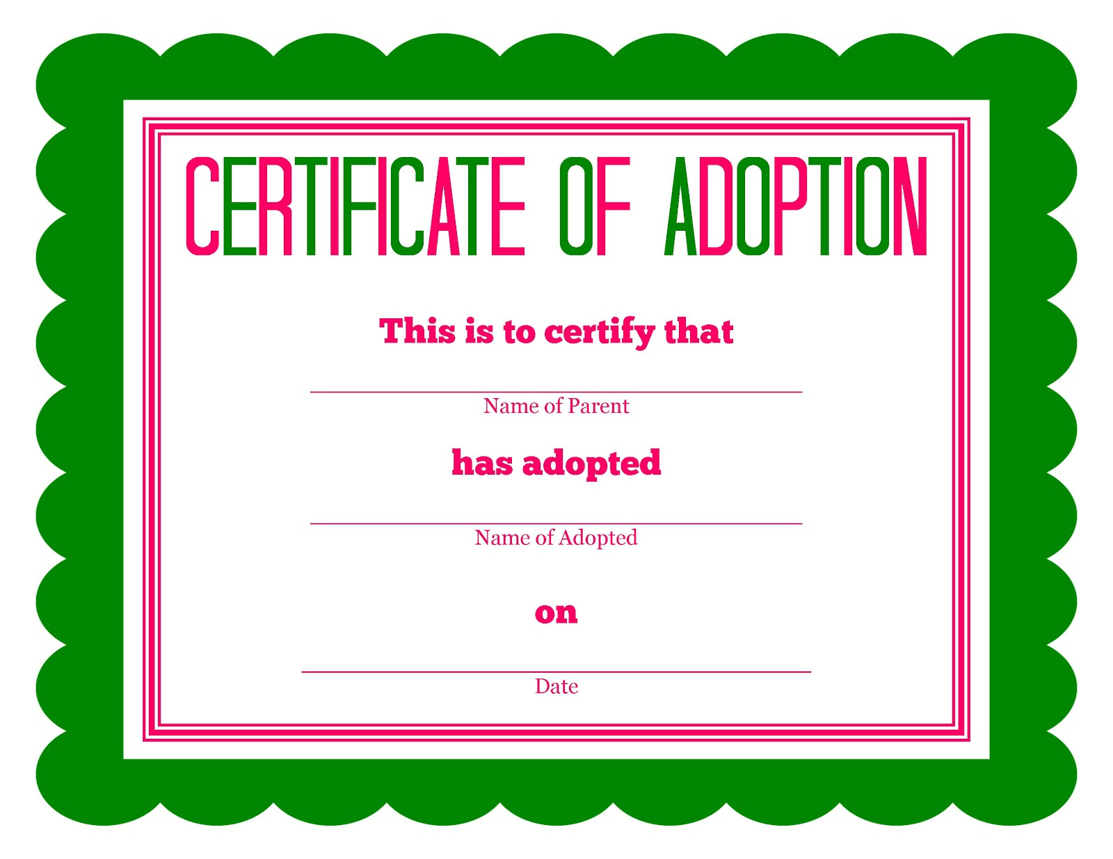 More Stuffed Animal Adoption Certificates with Free Printable Stuffed Animal Adoption Certificate