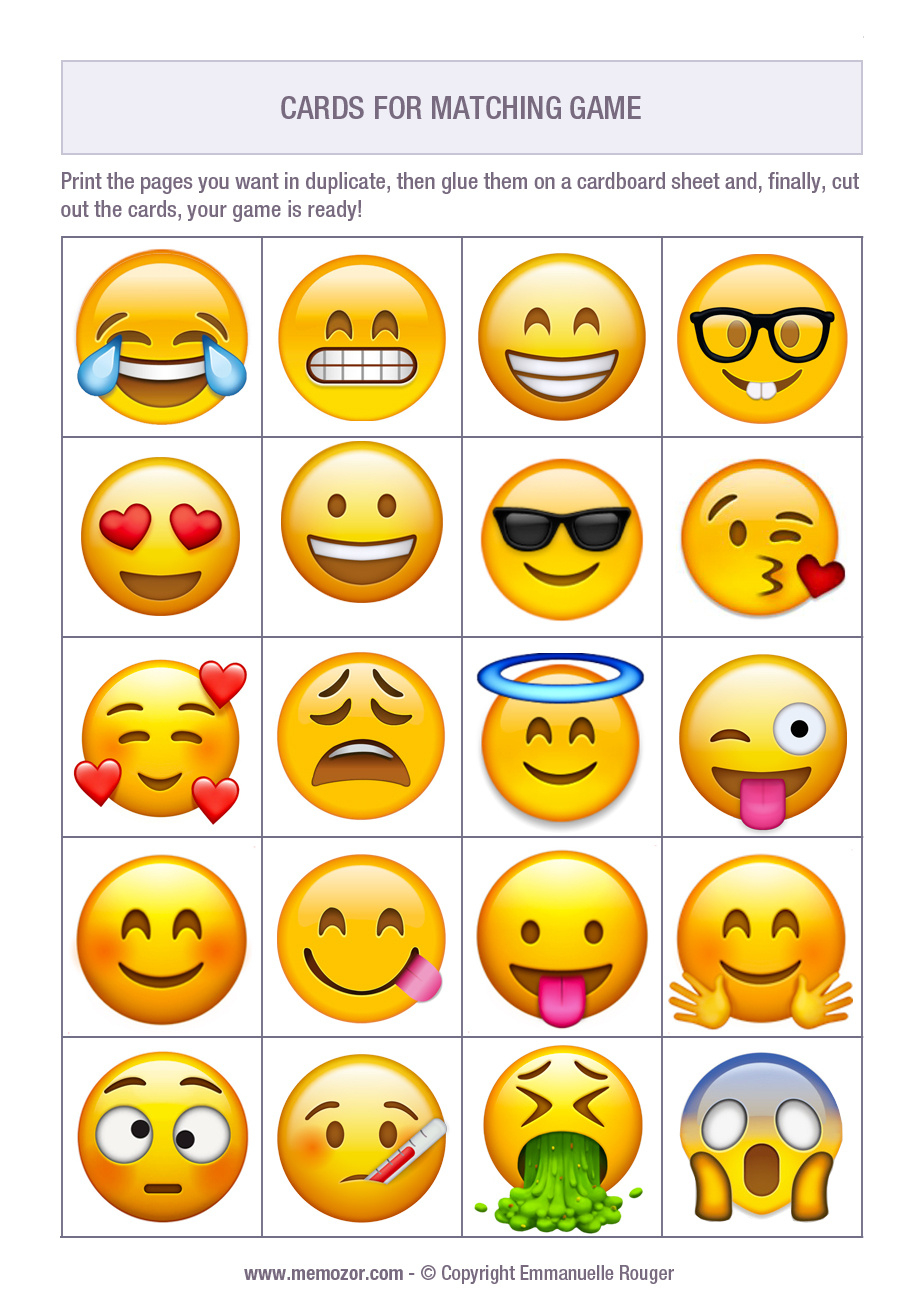 More Than 50 Emoji To Print And Cut Out | Memozor pertaining to Free Printable Emoji Faces