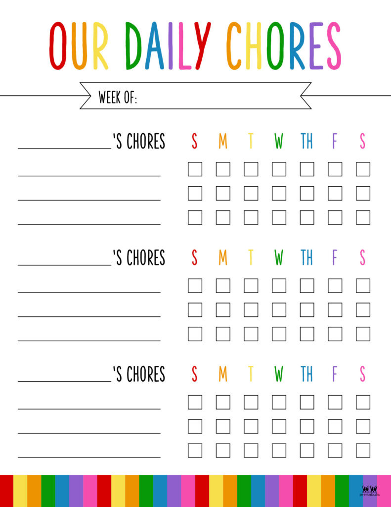 Multiple Children Chore Charts - 10 Free Printable Charts pertaining to Free Printable Chore Charts For Multiple Children