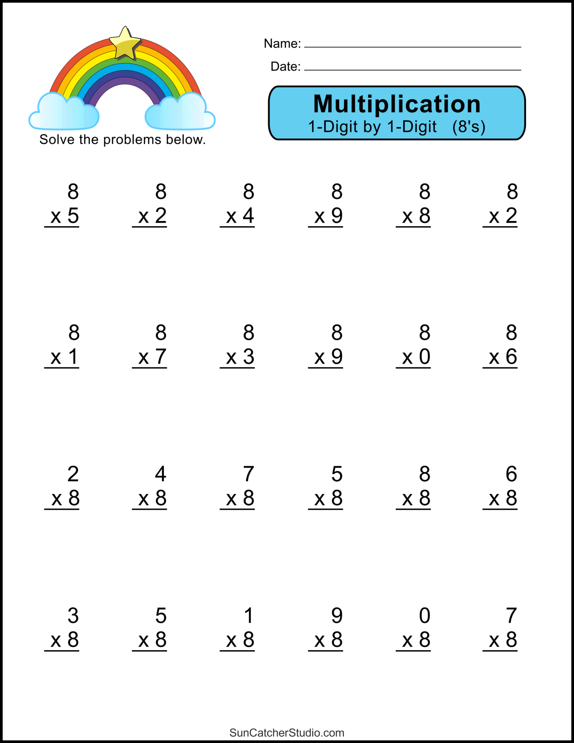 Multiplication Worksheets: (One-Digit Math Drills) – Free with regard to Free Printable Multiplication Worksheets