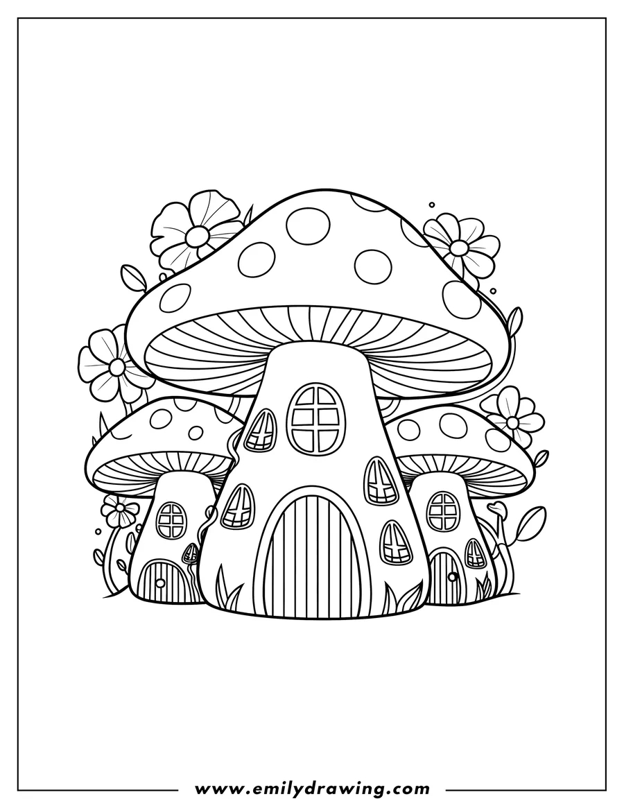 Mushroom Coloring Pages - Emily Drawing inside Free Printable Mushroom Coloring Pages