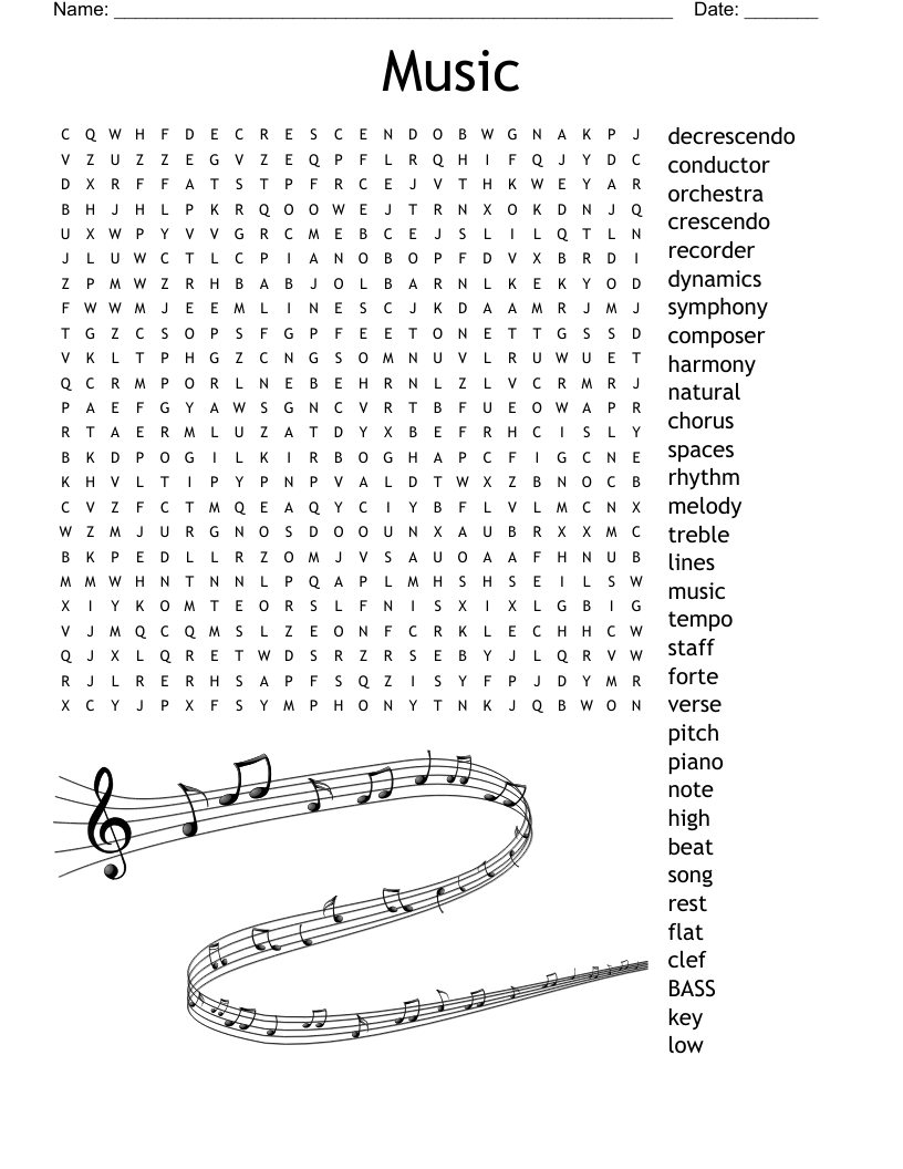 Music Word Search - Wordmint throughout Free Printable Music Word Searches