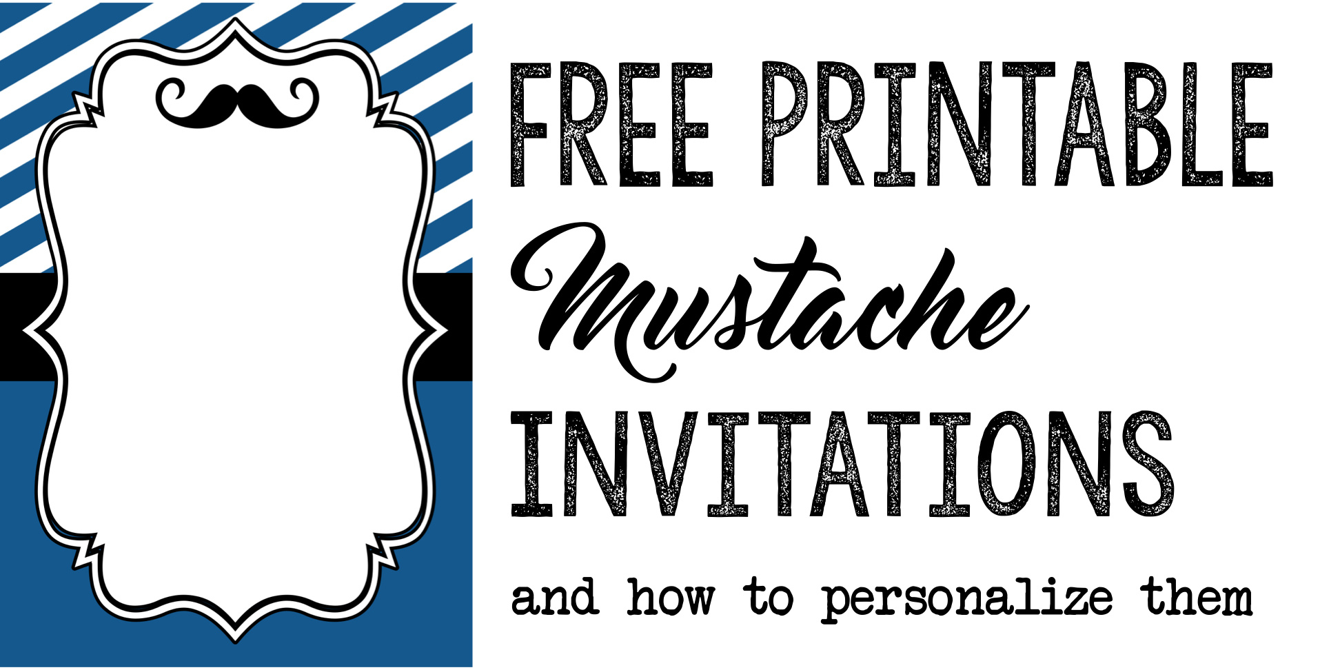 Mustache Party: Baby Shower Or Birthday Invite - Paper Trail Design with Free Printable Mustache Invitations