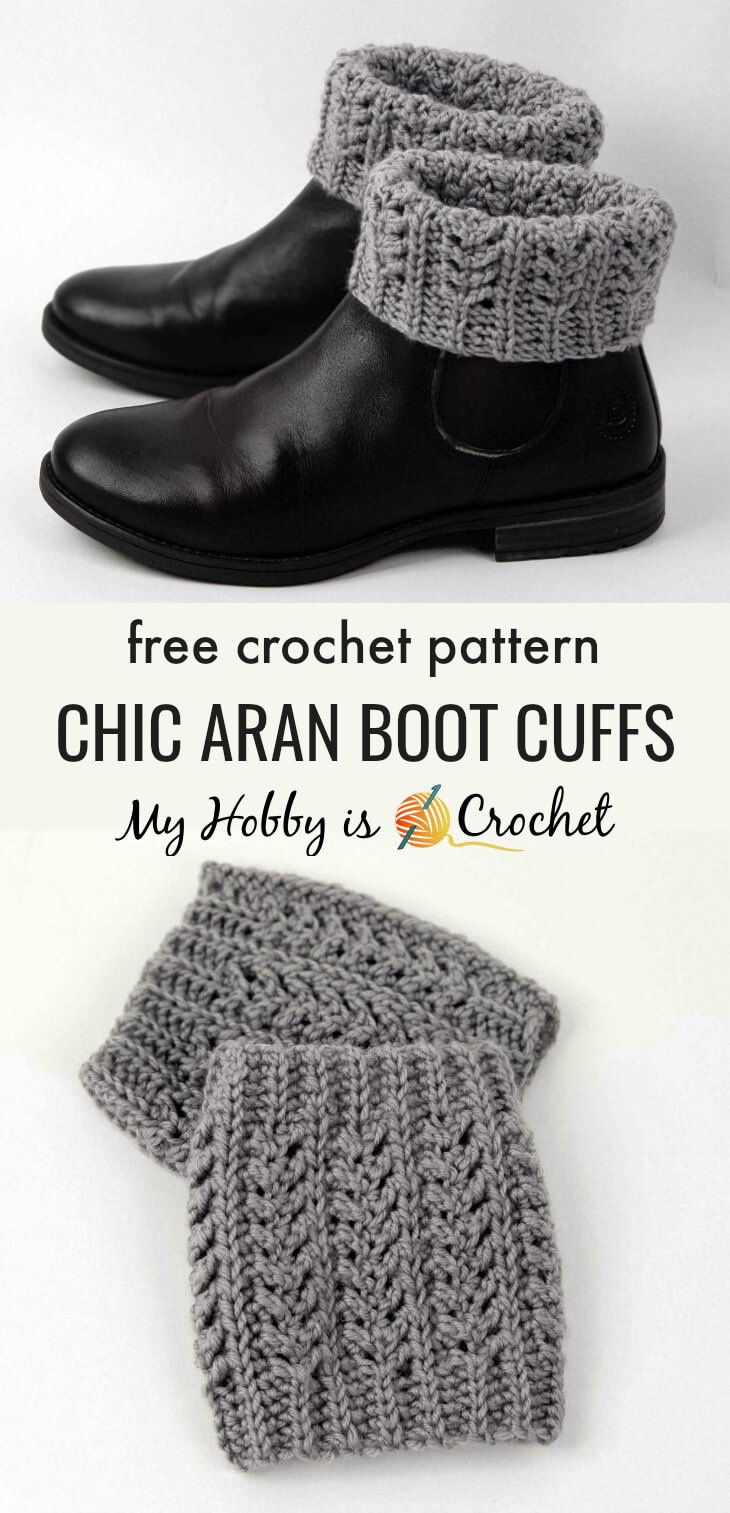 My Hobby Is Crochet: Chic Aran Boot Cuffs/ Toppers - Free Crochet for Free Printable Crochet Patterns For Boot Cuffs