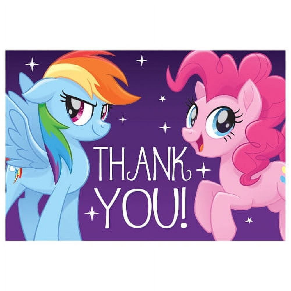My Little Pony 'Friendship Adventures' Thank You Note Set Party with Free Printable My Little Pony Thank You Cards