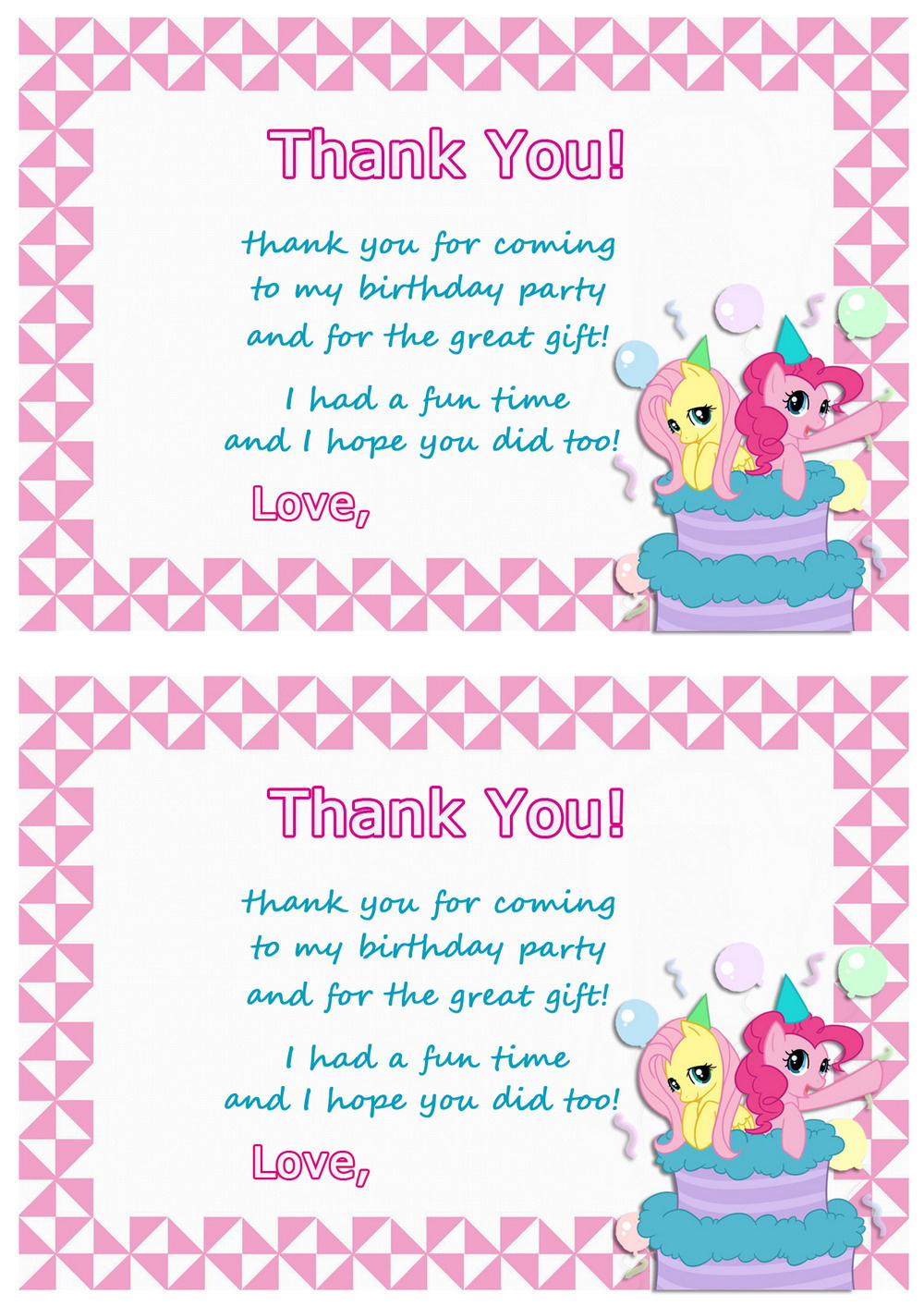 My Little Pony Thank You Card - Edit Yourself Online Free Demo with regard to Free Printable My Little Pony Thank You Cards