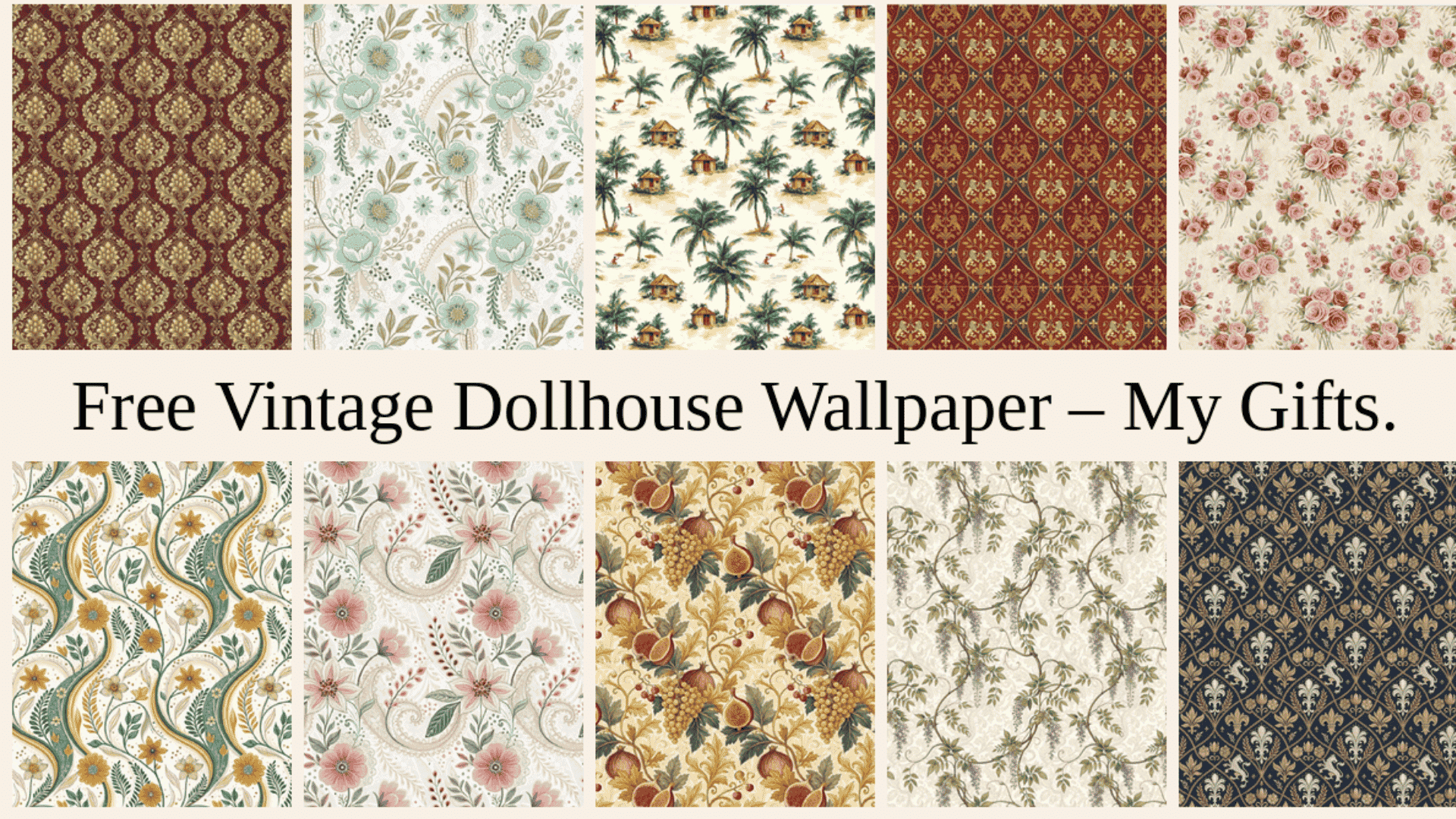 My Most Favorited Dollhouse Wallpaper Printables – Now Free For You! - in Free Printable Wallpaper Patterns