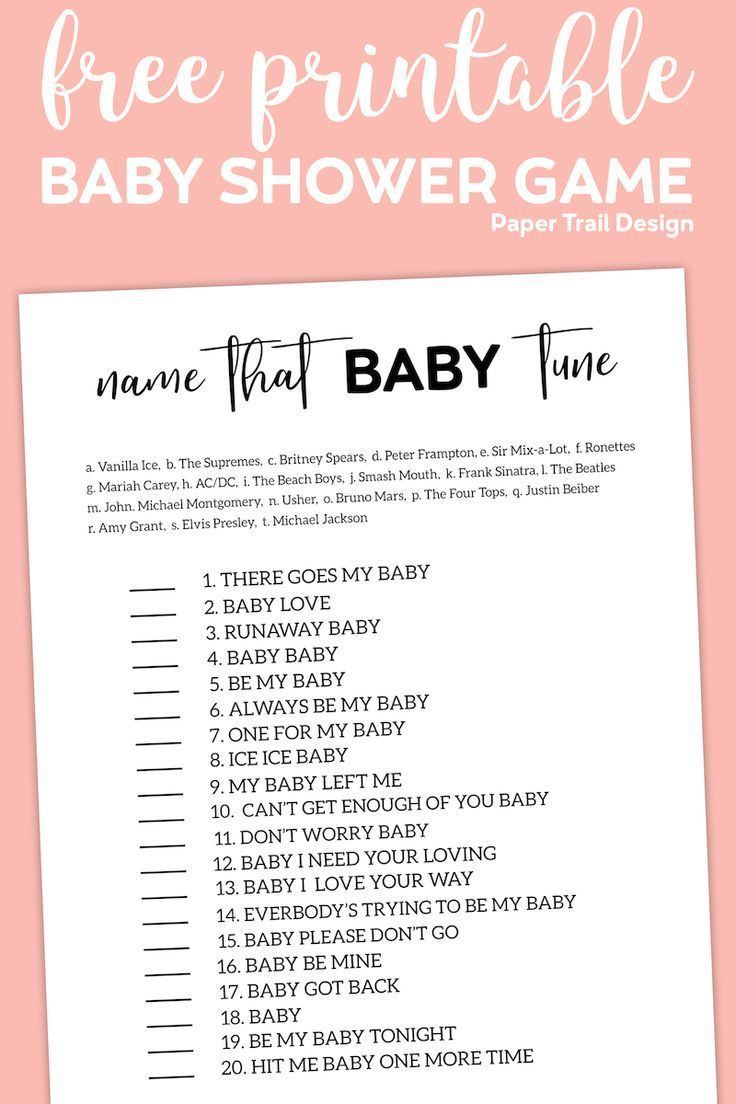 Name That Tune Baby Shower Game - Paper Trail Design intended for Name That Tune Baby Shower Game Free Printable