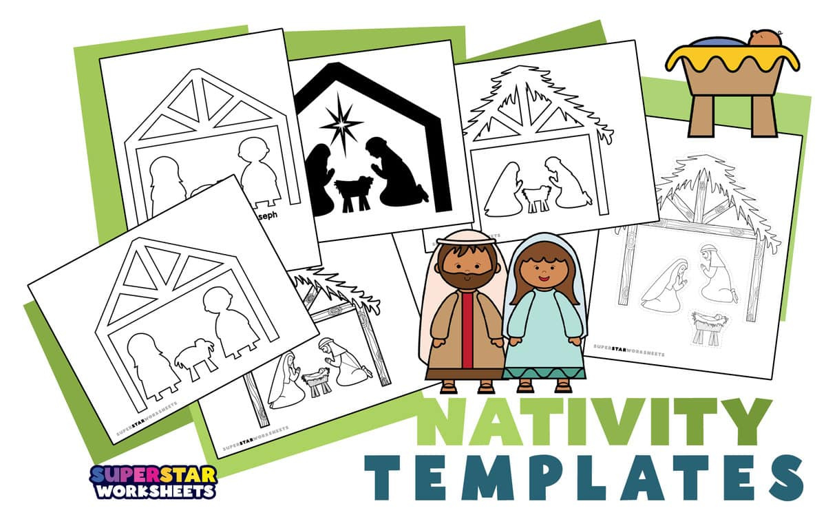 Nativity Template (Free Printables) - Superstar Worksheets with Free Printable Nativity Silhouette