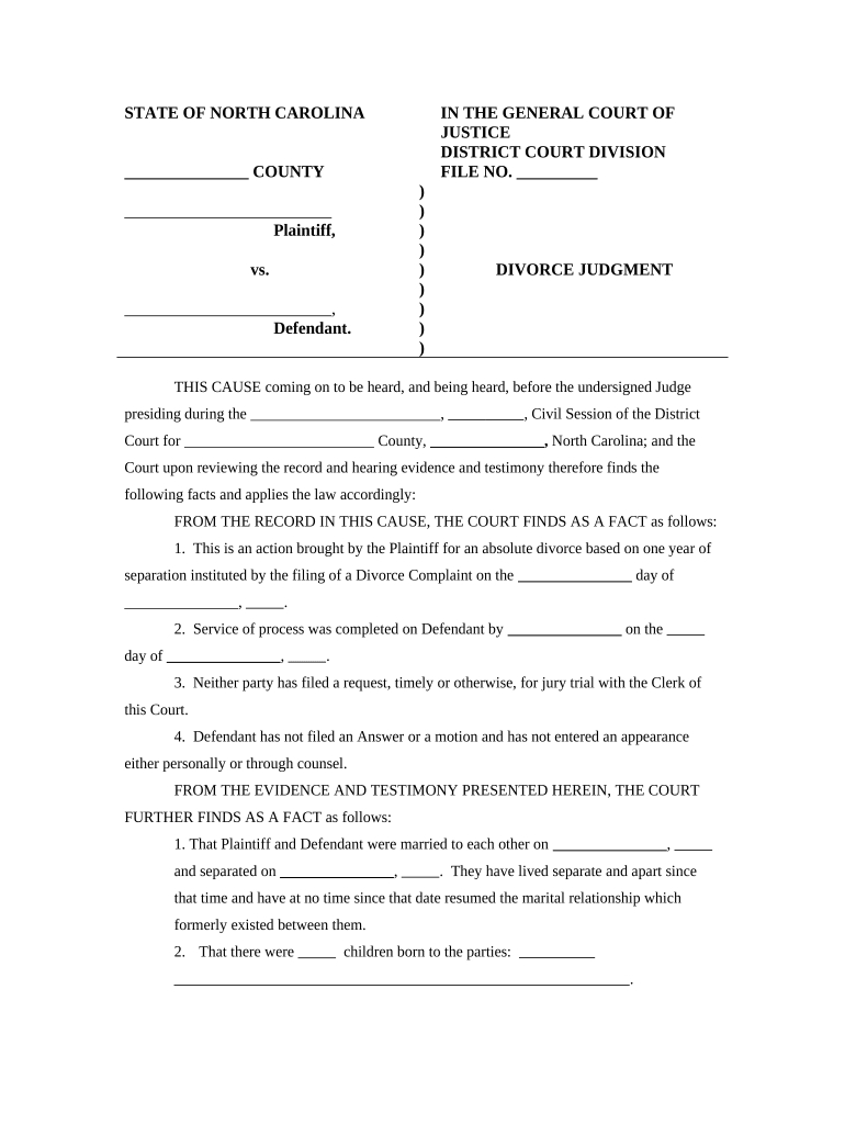 Nc Divorce Forms Pdf: Fill Out & Sign Online | Dochub inside Free Printable Divorce Papers For North Carolina