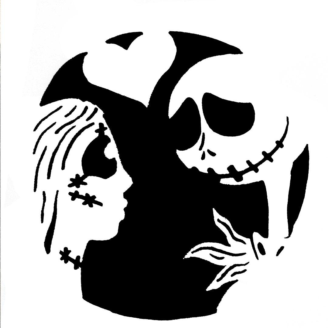 Nightmare Before Christmas: Jack & Sally (Pumpkin Stencil within Jack Skellington And Sally Pumpkin Stencils Free Printable