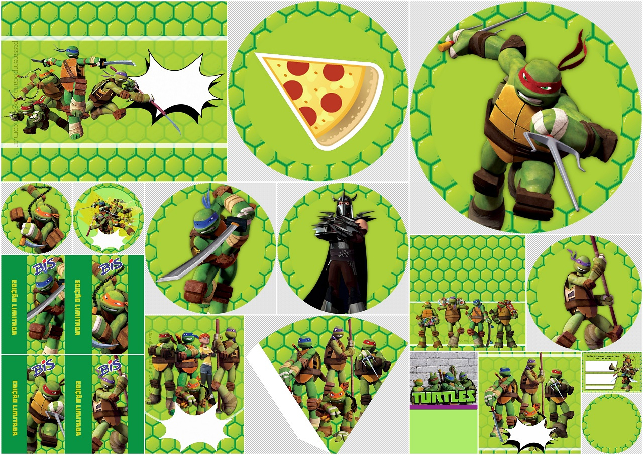Ninja Turtles: Free Printable Party Kit. - Oh My Fiesta! In English with Free Printable Teenage Mutant Ninja Turtle Cupcake Toppers