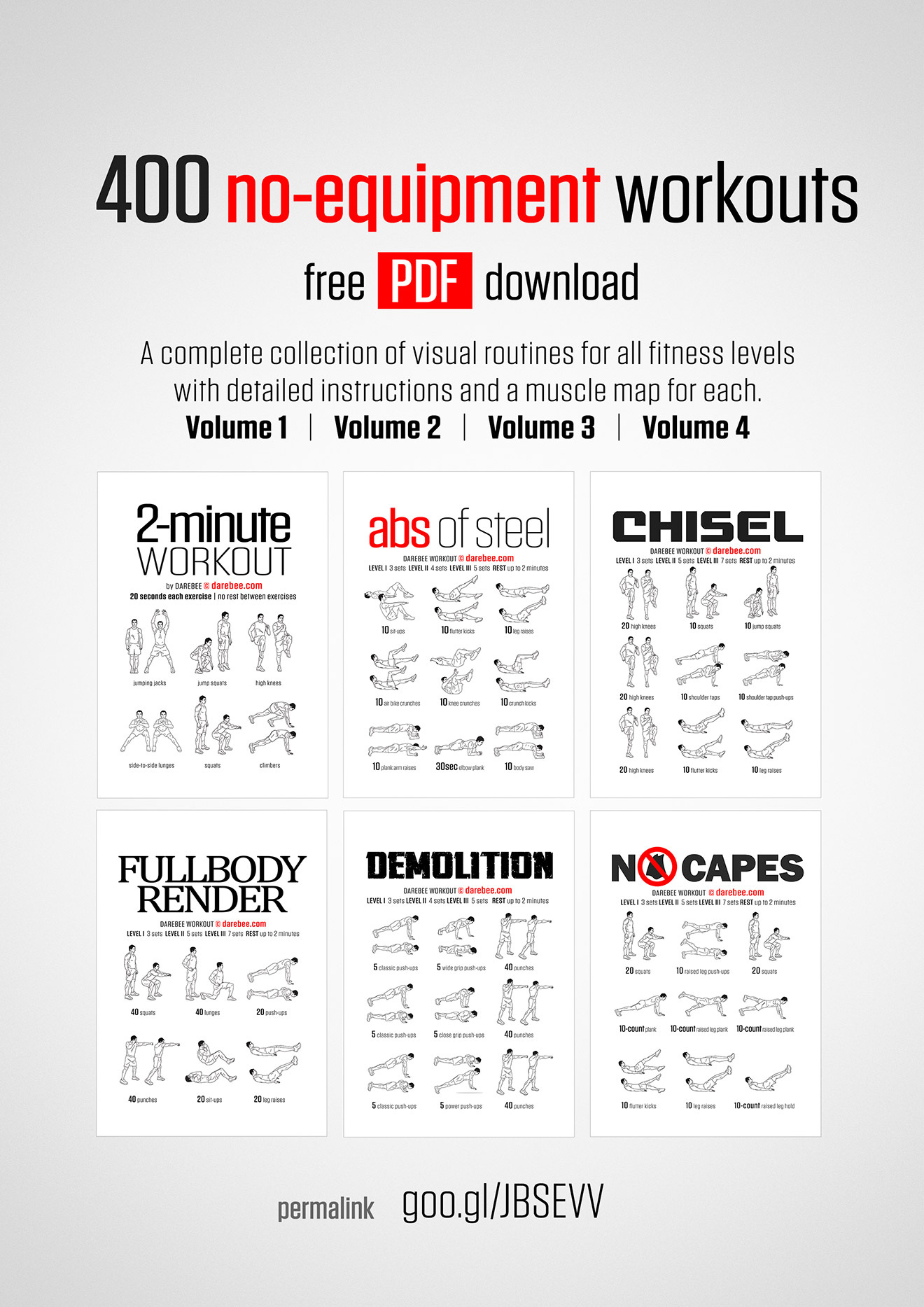 No-Equipment Workouts Book for Free Printable Workout Routines