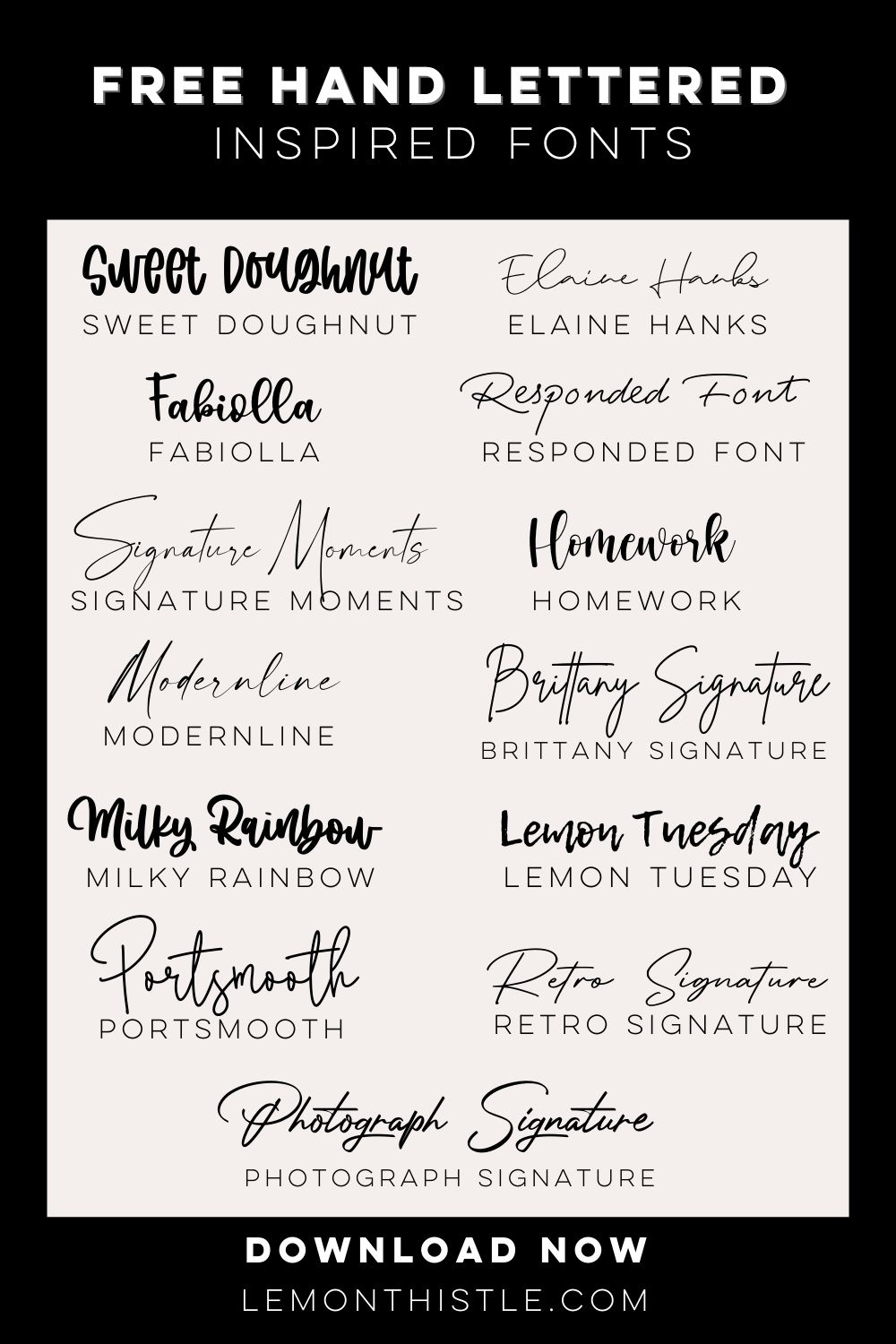 No Hand Lettering? Fake It With Fonts! - Lemon Thistle in Free Printable Fonts No Download