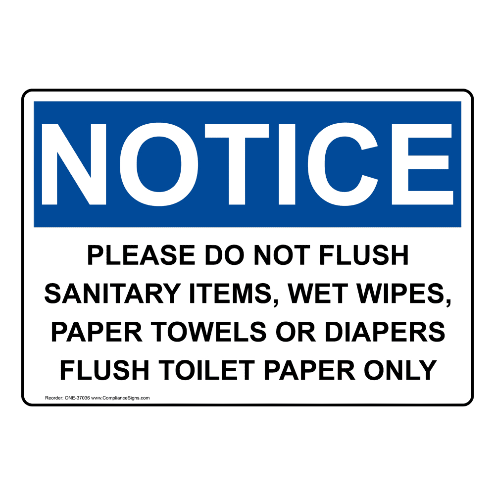No Paper Towels Down The Toilet Signs - Easy Order with regard to Free Printable Do Not Flush Signs