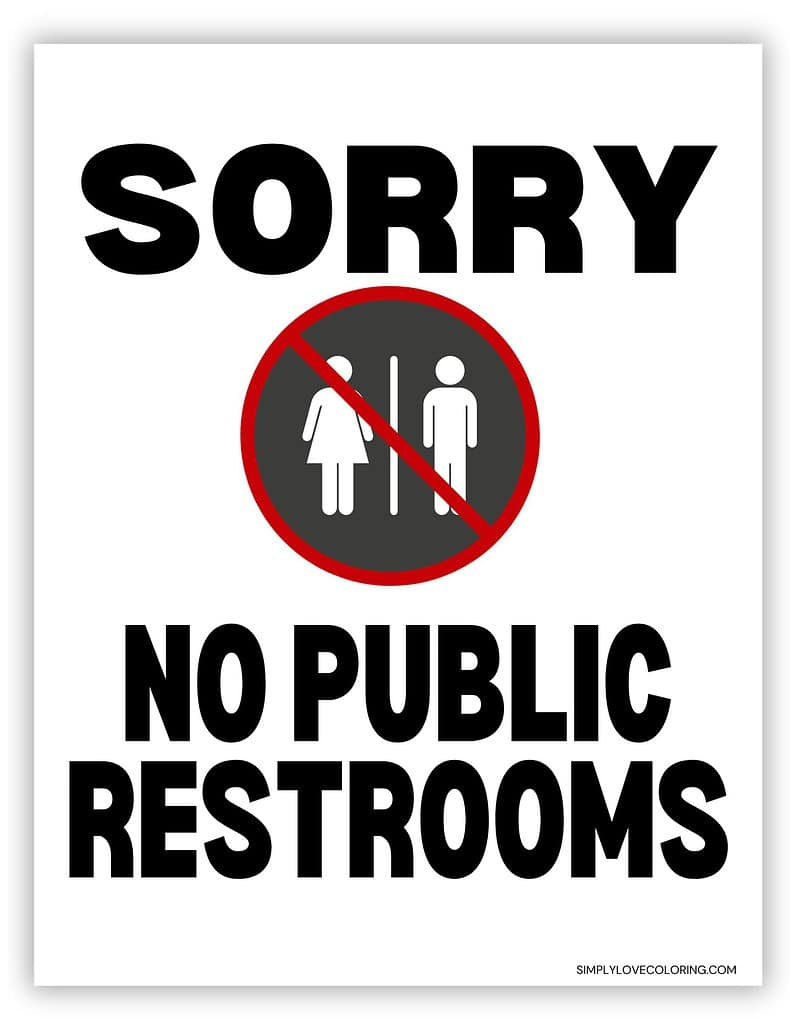No Public Restrooms Printable Signs (Free Pdf Downloads) - Simply in Free Printable No Restroom Signs