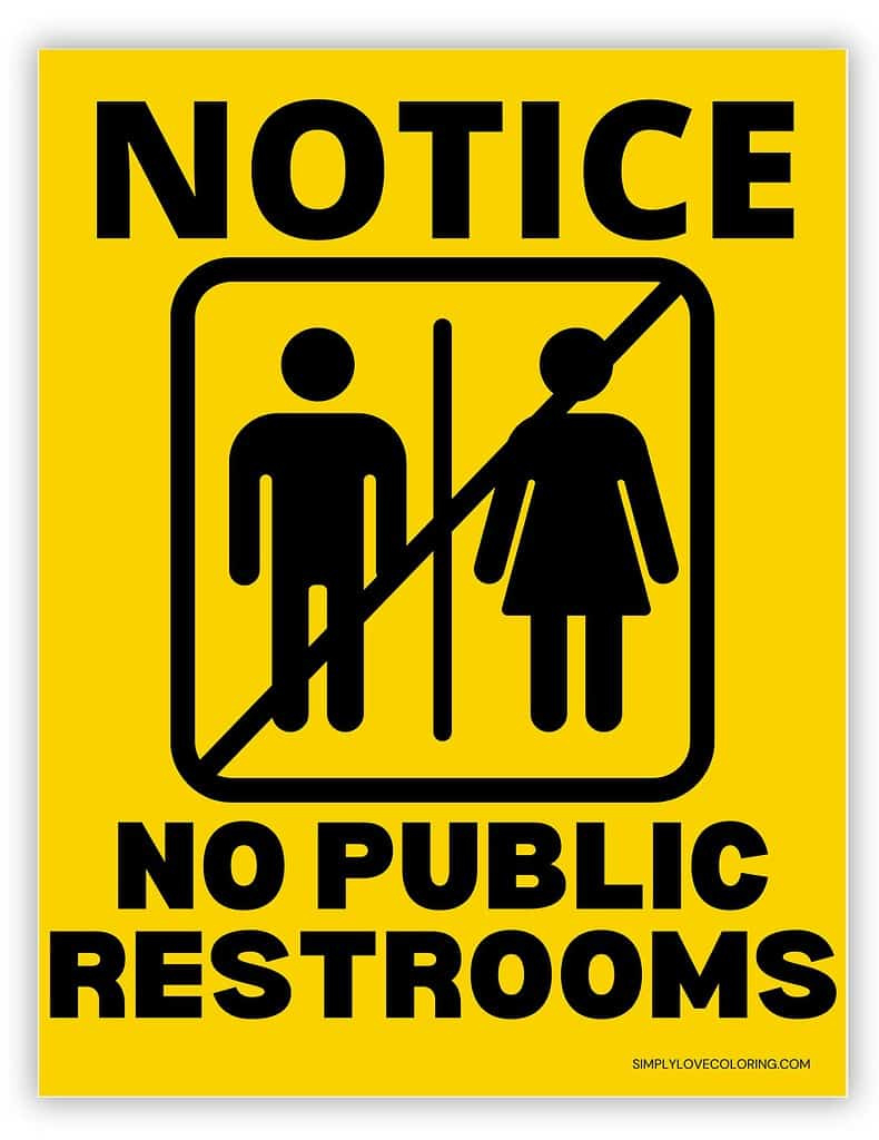 No Public Restrooms Printable Signs (Free Pdf Downloads) - Simply intended for Free Printable No Restroom Signs
